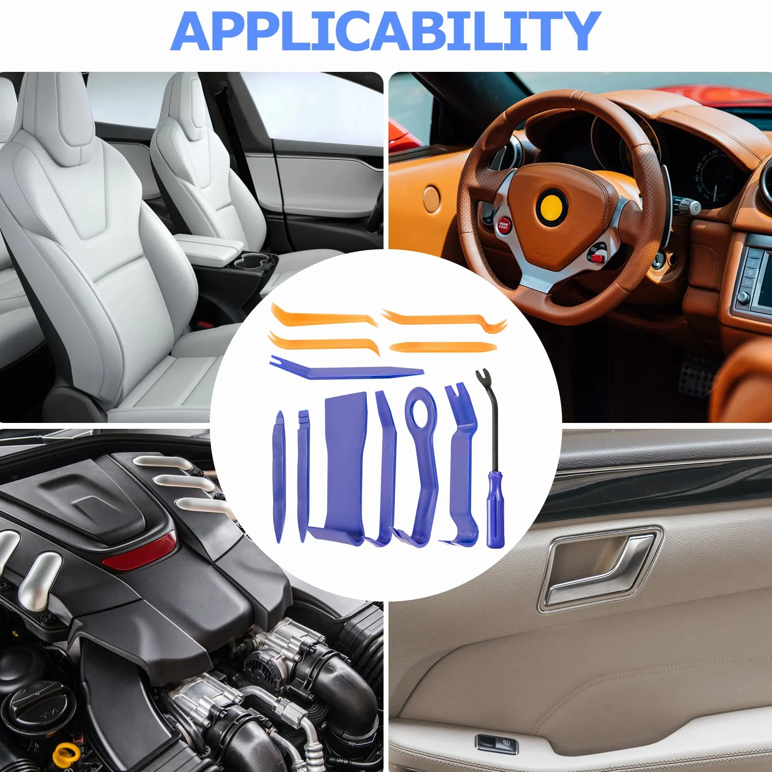 Kiperline 12 Pezzi Set di Strumenti a Leva per Rimozione Interni Automobilistici