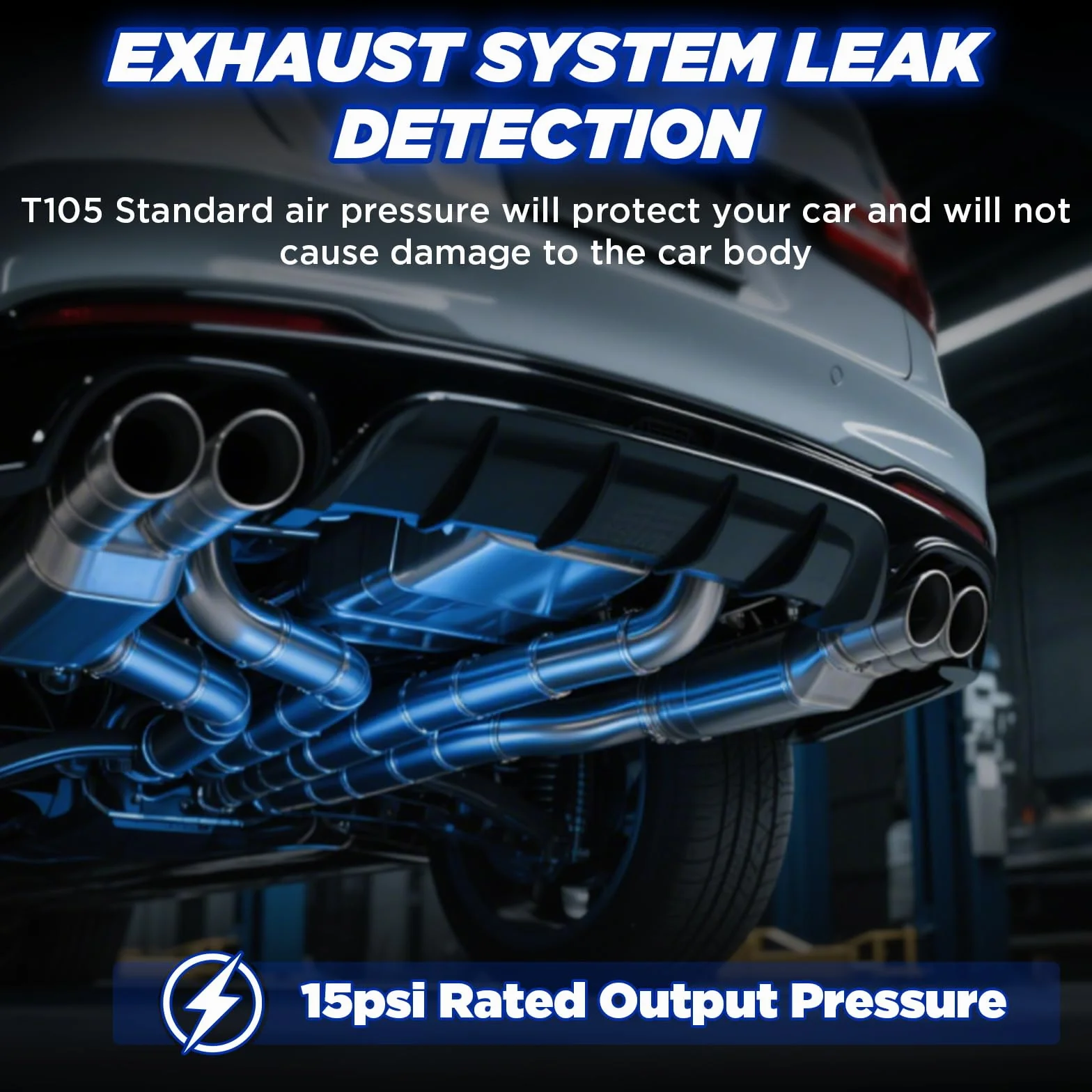 Tester di perdite per automobili T105 con macchina del fumo, pompa dell'aria e manometro, diagnostico EVAP 12V