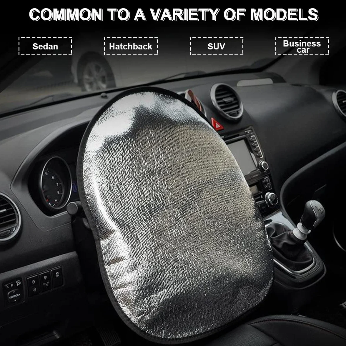 JNNJ Parasole per Volante, Parasole Volante Auto Coprivolante Con Protezione UV, Cappuccio Coprivolante Parasole Universale per Tutte Le Auto, Coprivolante per Auto Ripara Il Volante Dal Sole