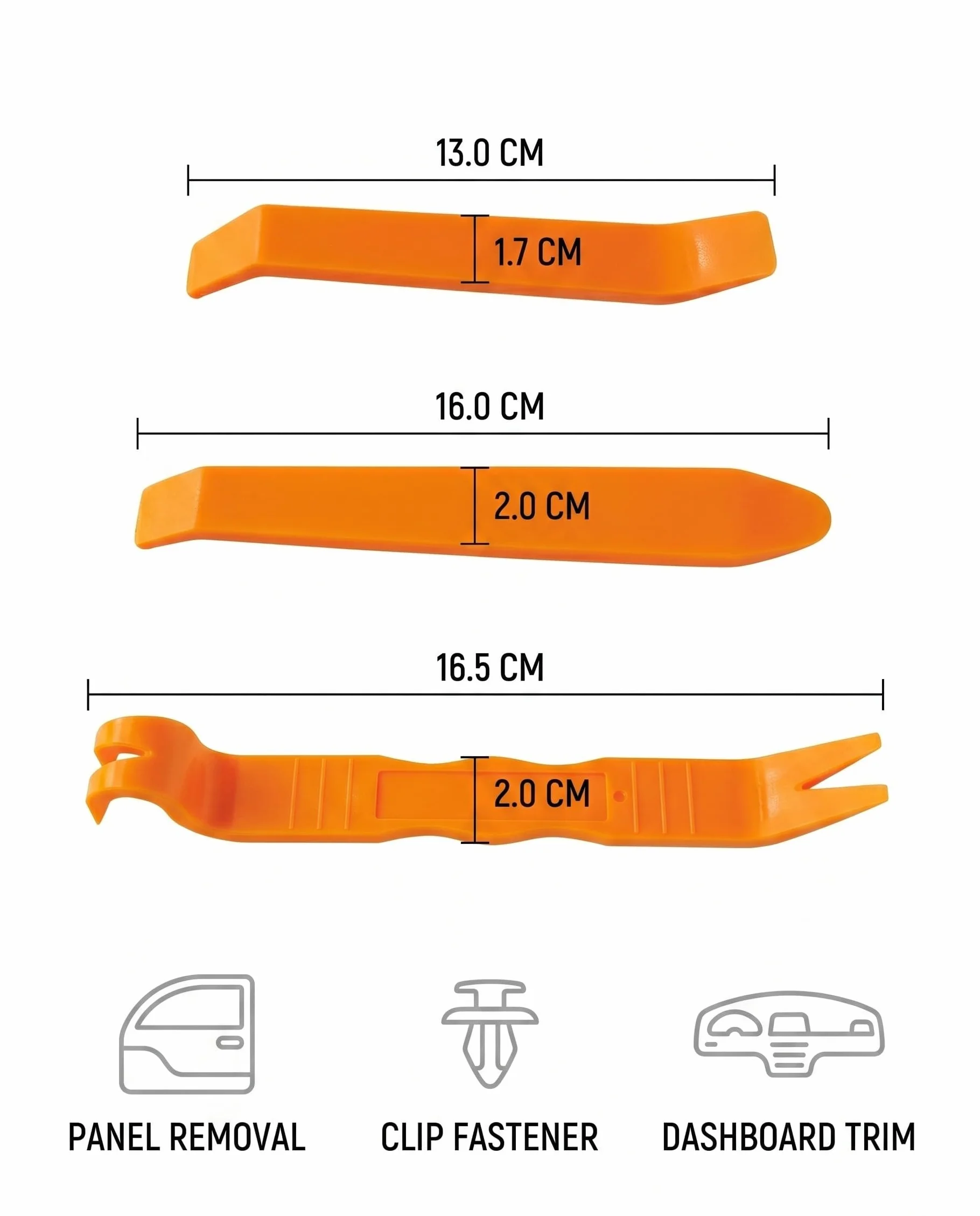 Kit Attrezzi Smontaggio Auto 6 Pezzi | Leve in Plastica Senza Graffi per Interni Auto, Pannelli Porta, Cruscotto, Radio e Rimozione Clip