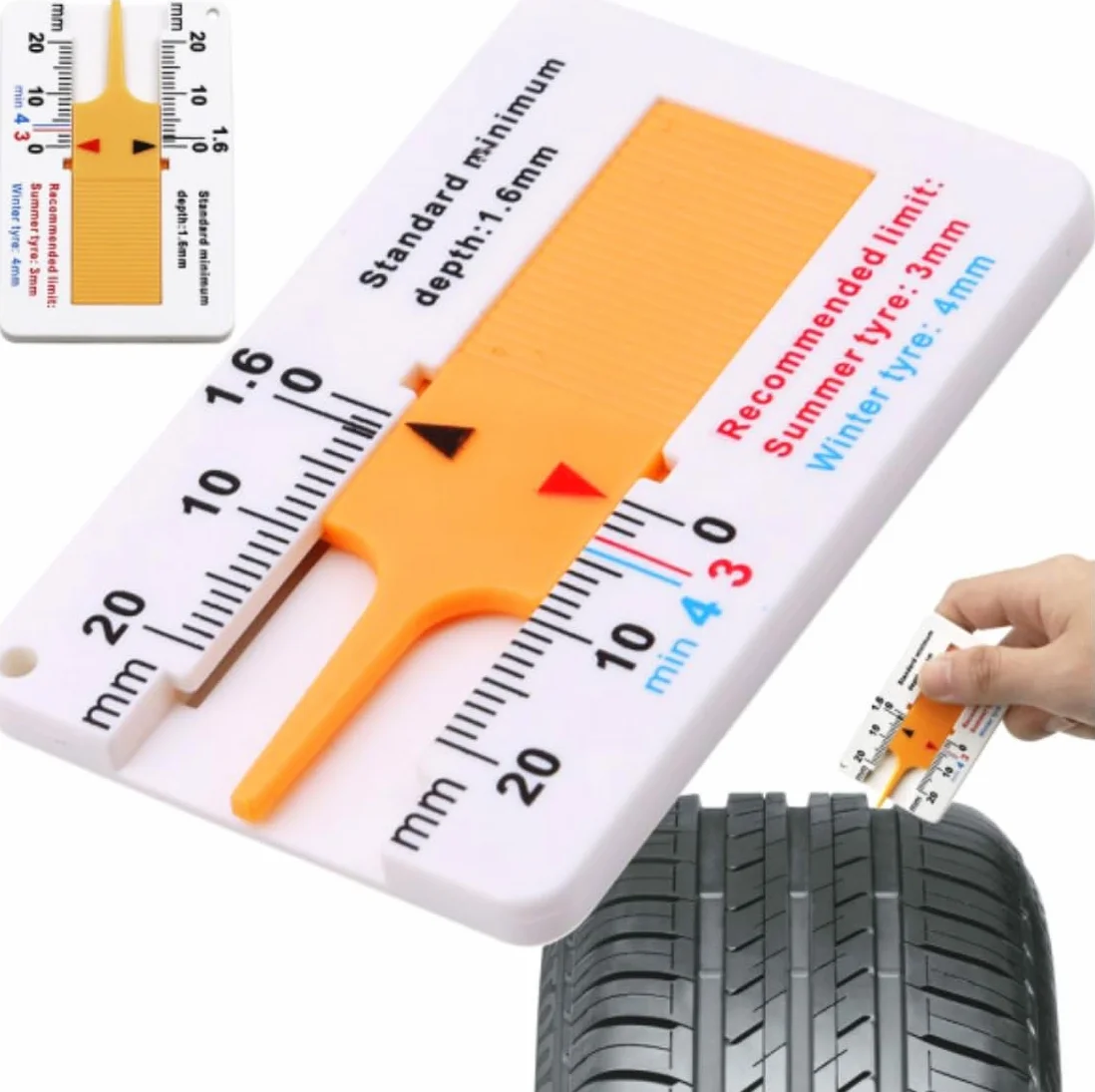 Tester controllo battistrada pneumatici auto spessore consumo ruote usura
