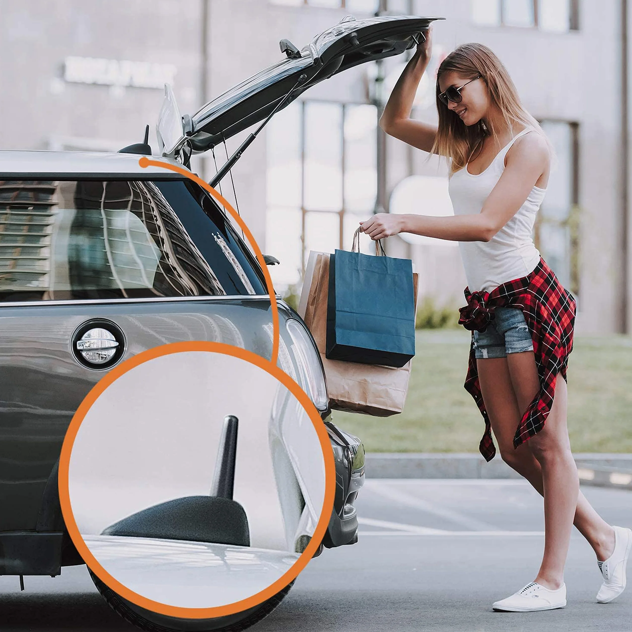 BlackNugget Antenna corta universale per tettuccio auto 3 cm AM FM
