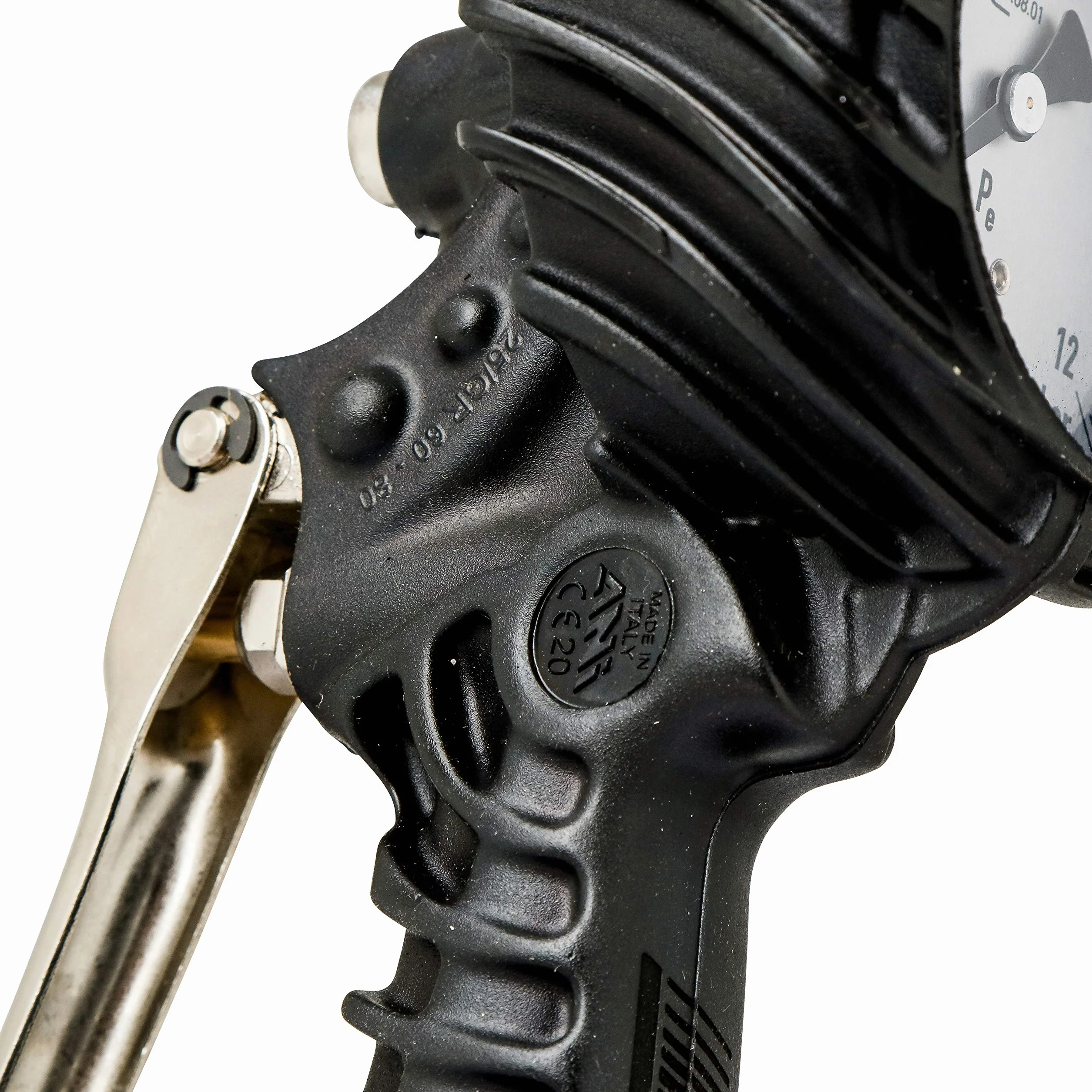 ABAC Gonfiagomme PRO - Approvato CEE - Manometro 80 mm - Tubo flessibile 1,5 m - Uso professionale (auto, camion) - Peso: 0,9 kg