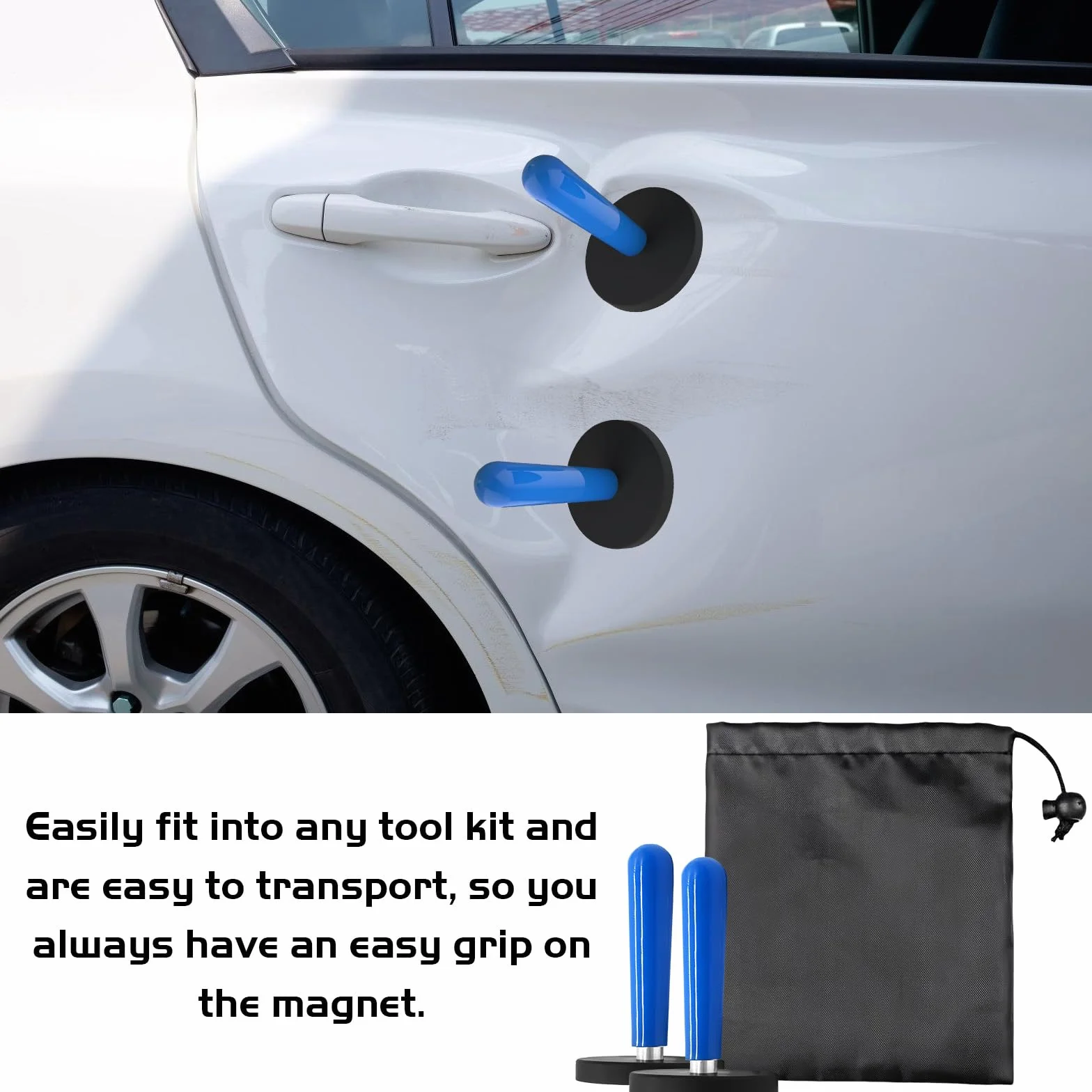 Set di 8 magneti di montaggio per auto con scatola portaoggetti, forti in ferrite per car wrapping, fai da te e officina