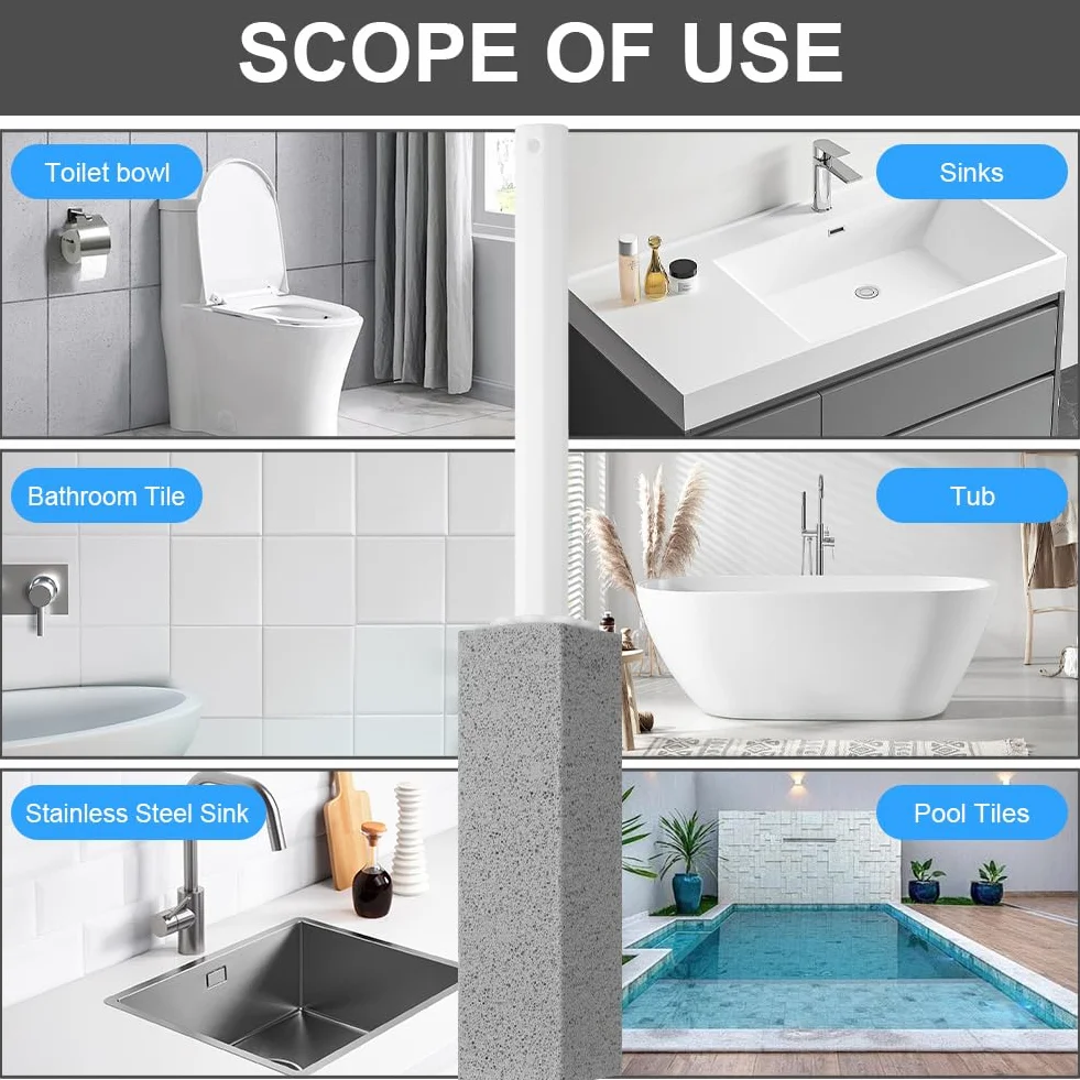 HOTUT Pietra pomice per pulizia 4 pezzi detergente WC lavello piscina cucina