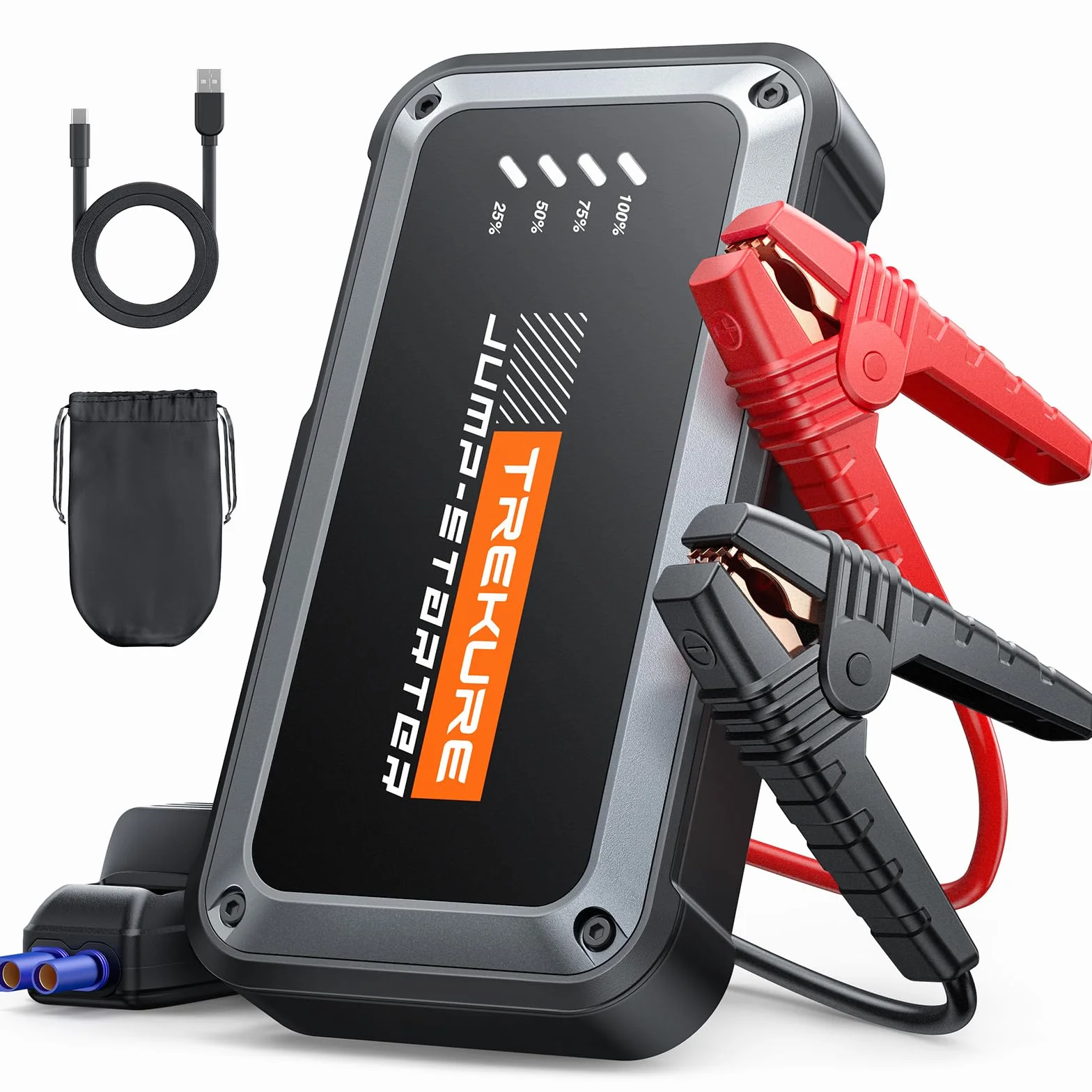 TREKURE Avviatore Batteria Auto 5000A 16800mAh 12V Booster Avviamento Portatile per Motori 9.0L Benzina 8.5L Diesel