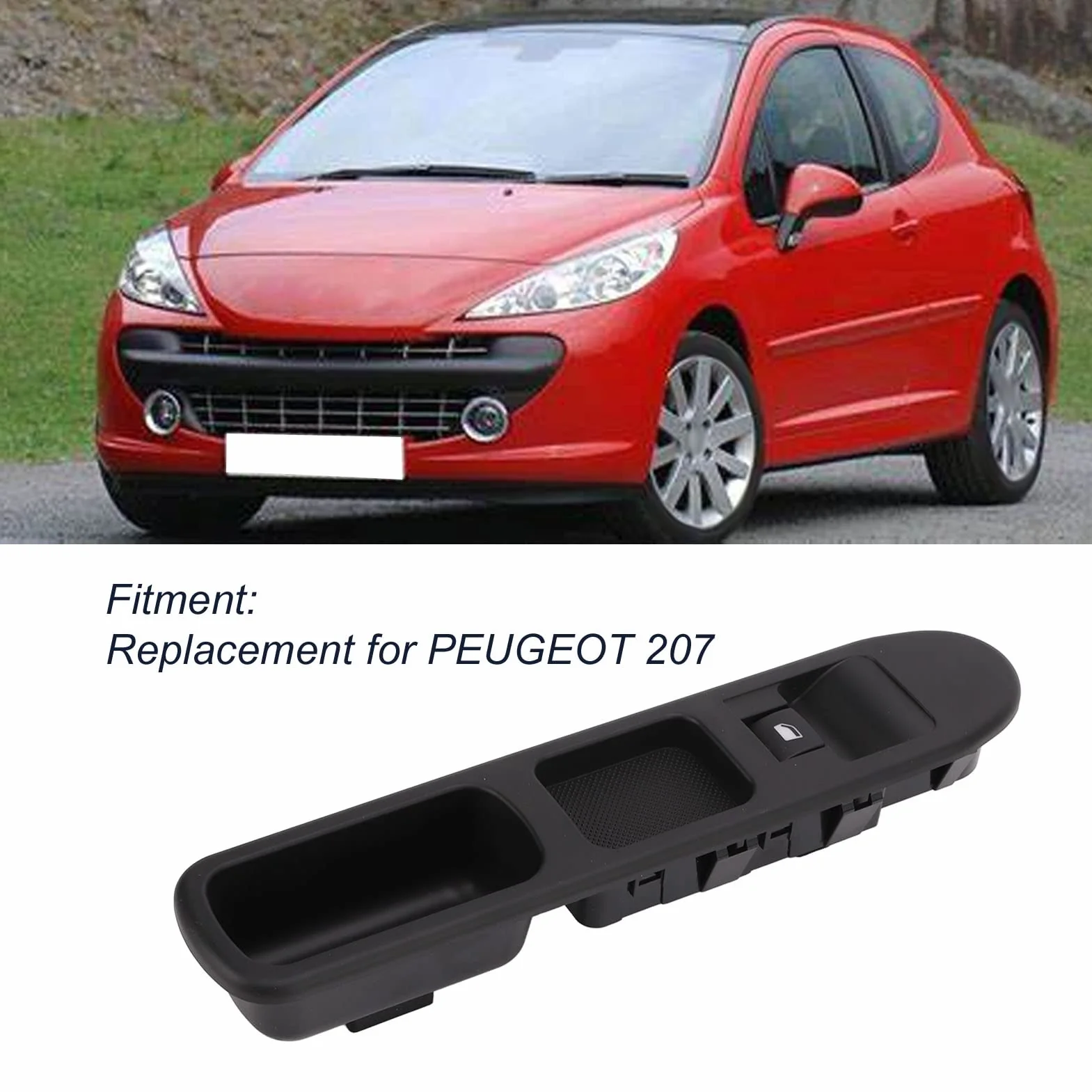Interruttore Alzacristallo Elettrico Passeggero Anteriore Destro, Pulsanti Finestrino 6490.HQ Sostituzione Durevole in ABS Per PEUGEOT 207
