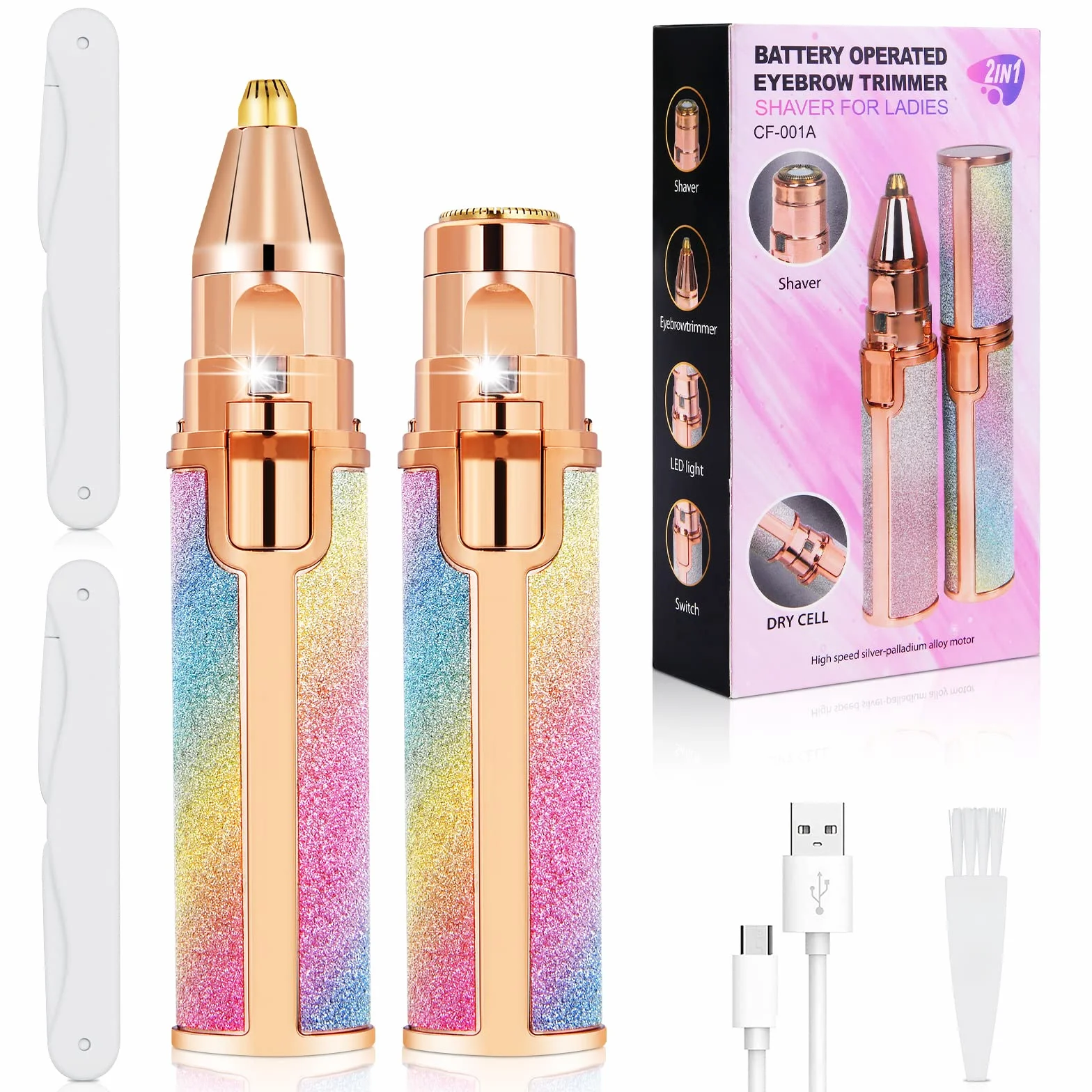 ACWOO Epilatore Viso Donna, 2 In 1 Ricaricabile USB con Luce a LED