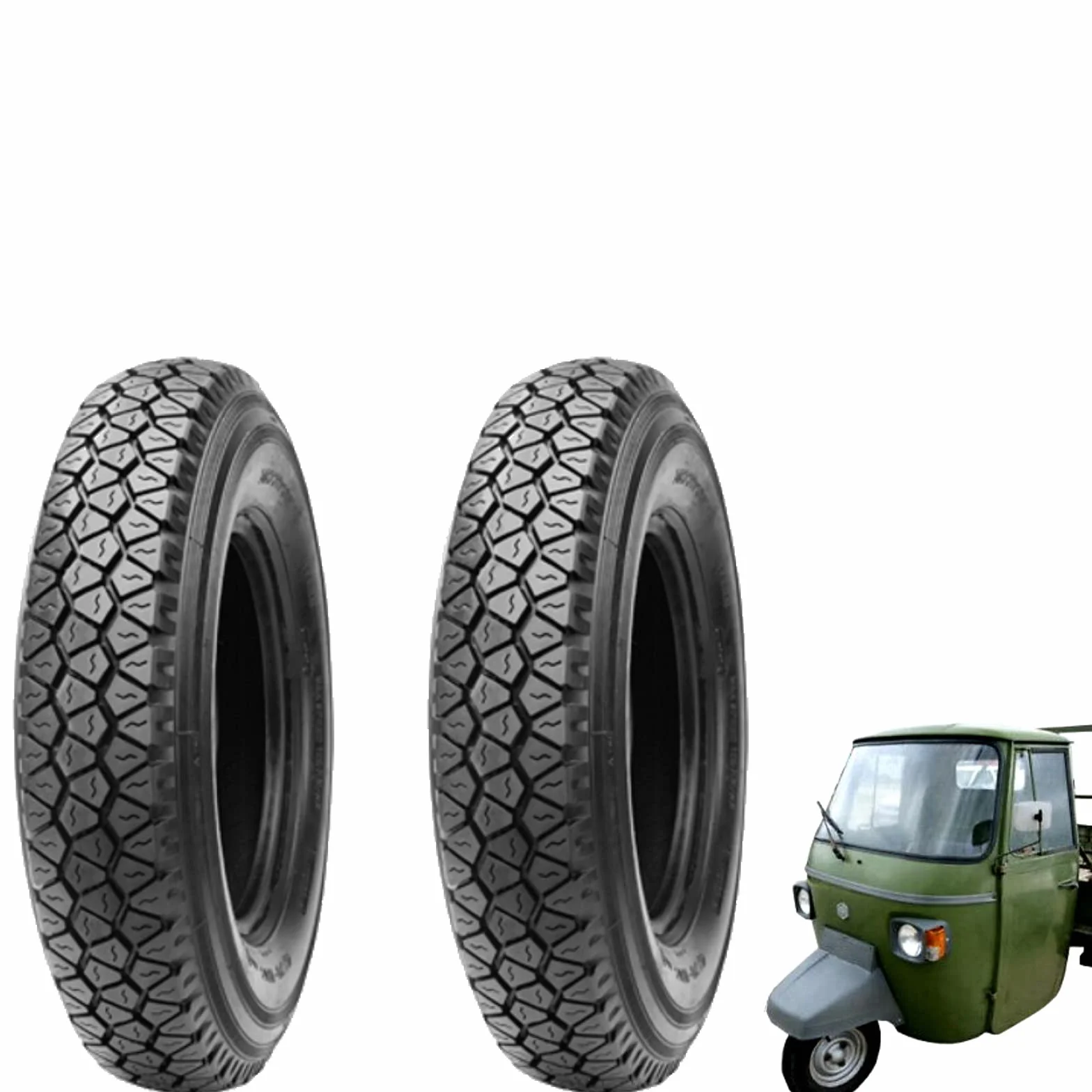 ECOVELO Pneumatici 2x D810 4.50-10 8PR M+S Radiali per APE PIAGGIO MP501/MP601, Tutte le stagioni