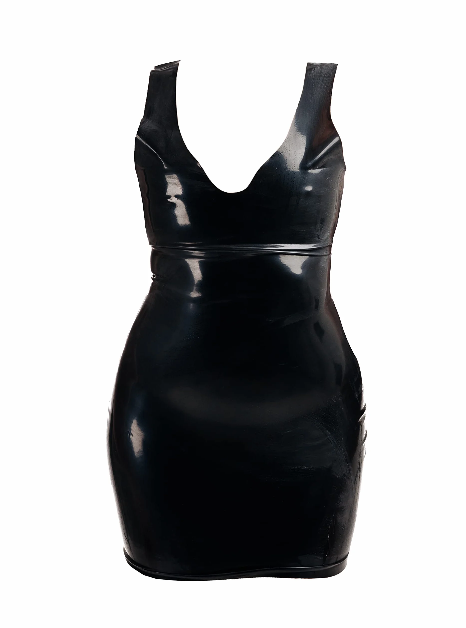 Rubberfashion Vestito in Lattice Mini Corto Senza Maniche Scollo a V Vestiti Sexy per Donne