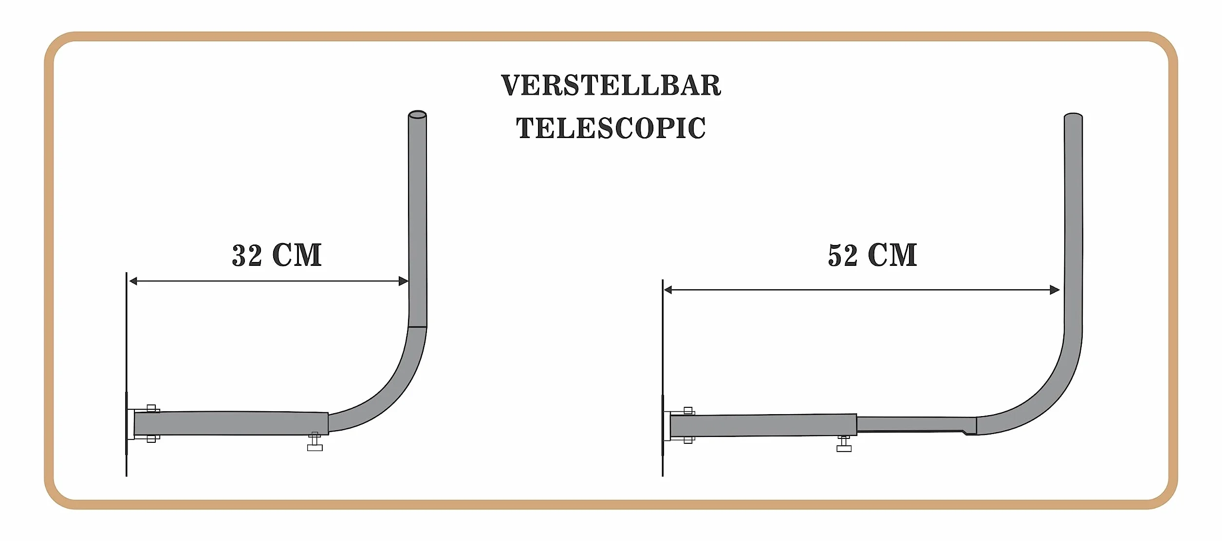 Supporto da parete per box da tetto [Fino a 52 cm di altezza, 40kg capacità di carico, Distanza regolabile in continuo, Inclusi tasselli/Viti per il montaggio]