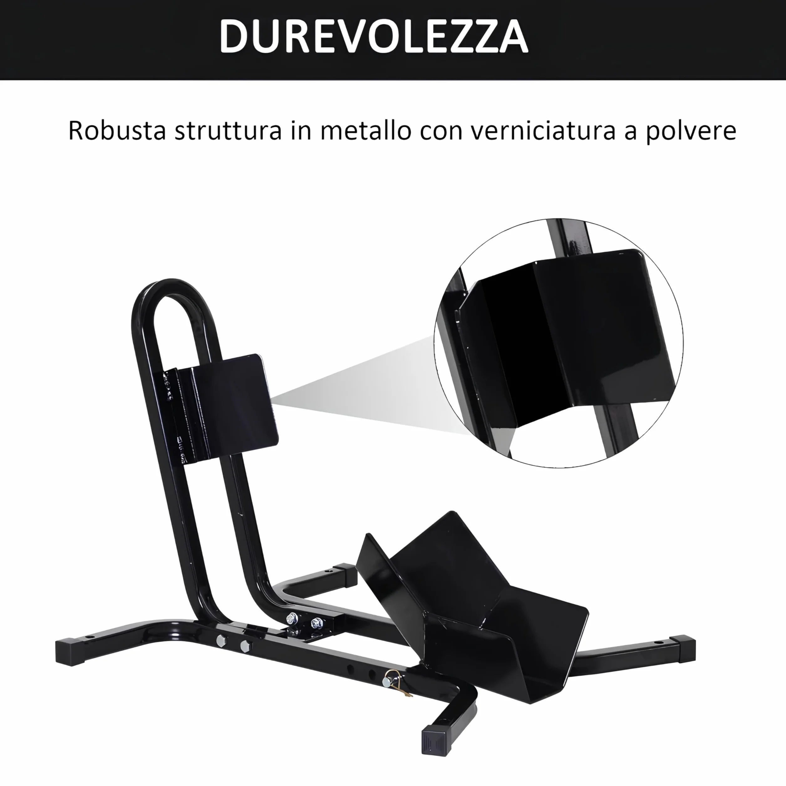 Blocca Ruota Moto Universale Regolabile 3 Livelli Anti-Caduta Peso Max 250 kg Metallo 60x55x43 cm Nero