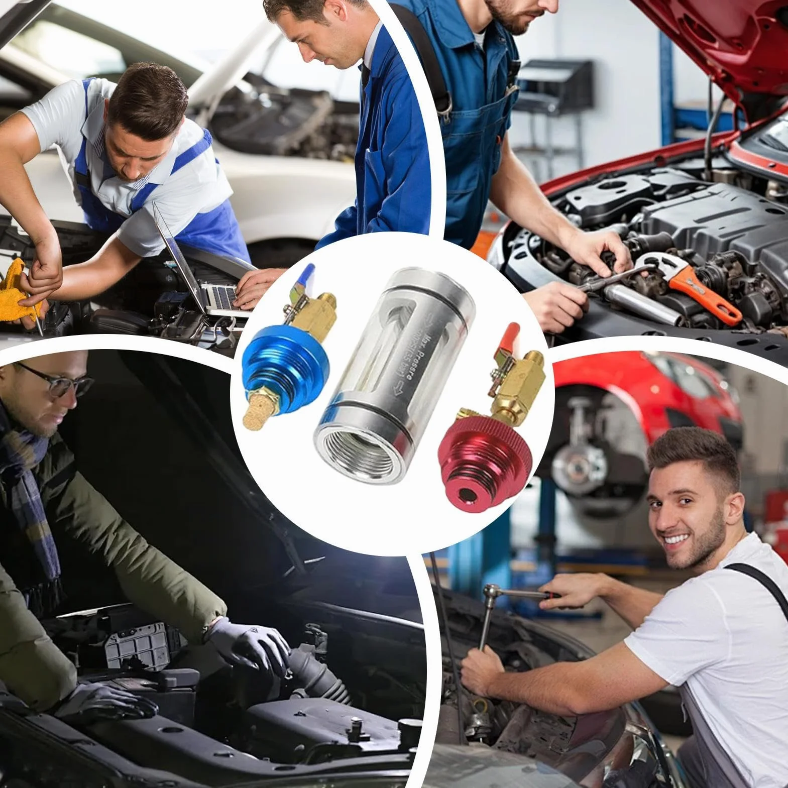 Generico Analizzatore di Olio AC | Diagnosi di Aria Condizionata Auto | Strumento Diagnostico con Filtro per Impurità E Monitoraggio Reale per | Analizzatore di Olio 'analizzatore di Olio AC