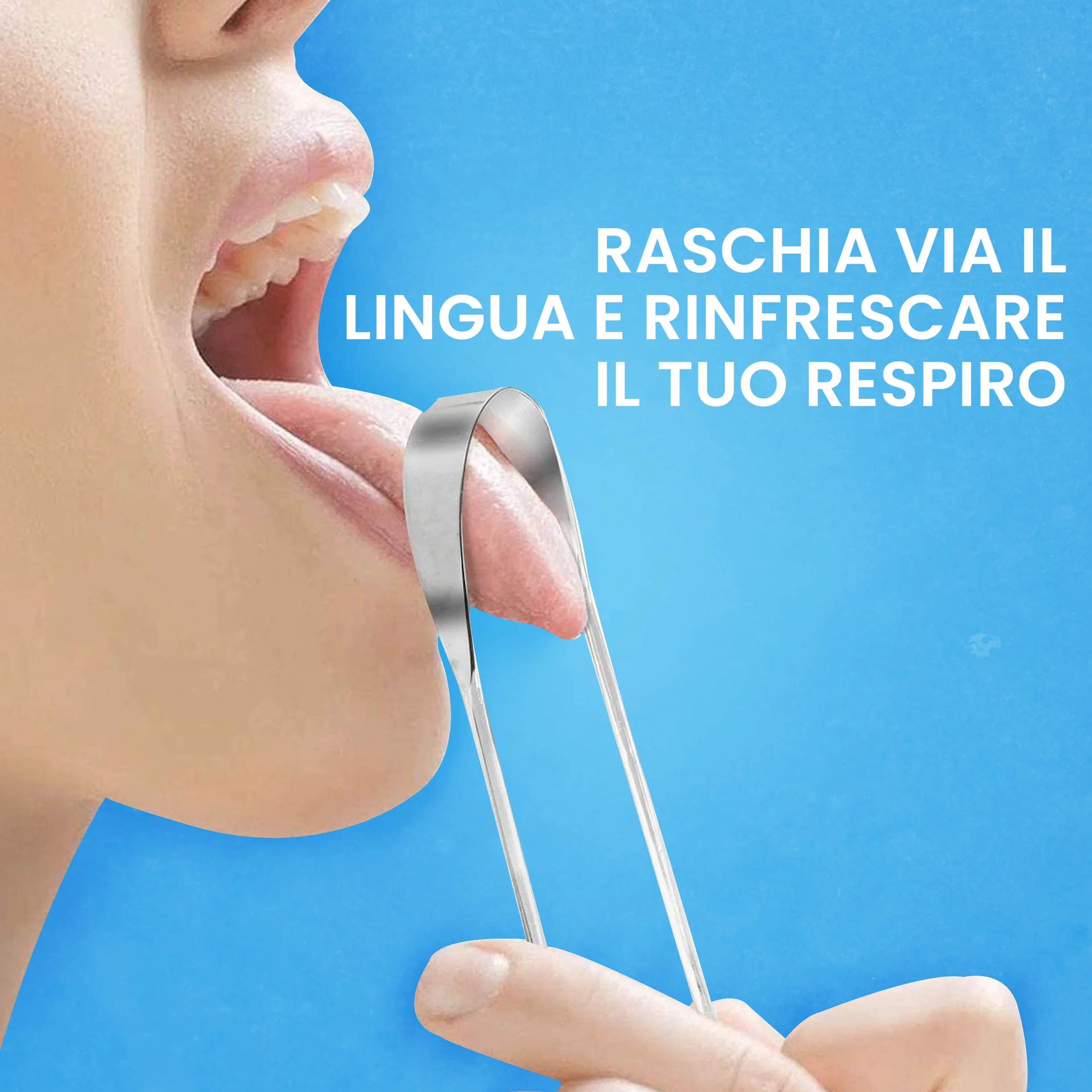 HOKIN Raschietto Lingua in Acciaio Antimacchia per Adulti Combatti Alito Cattivo Tongue Scraper Cleaner Nettalingua