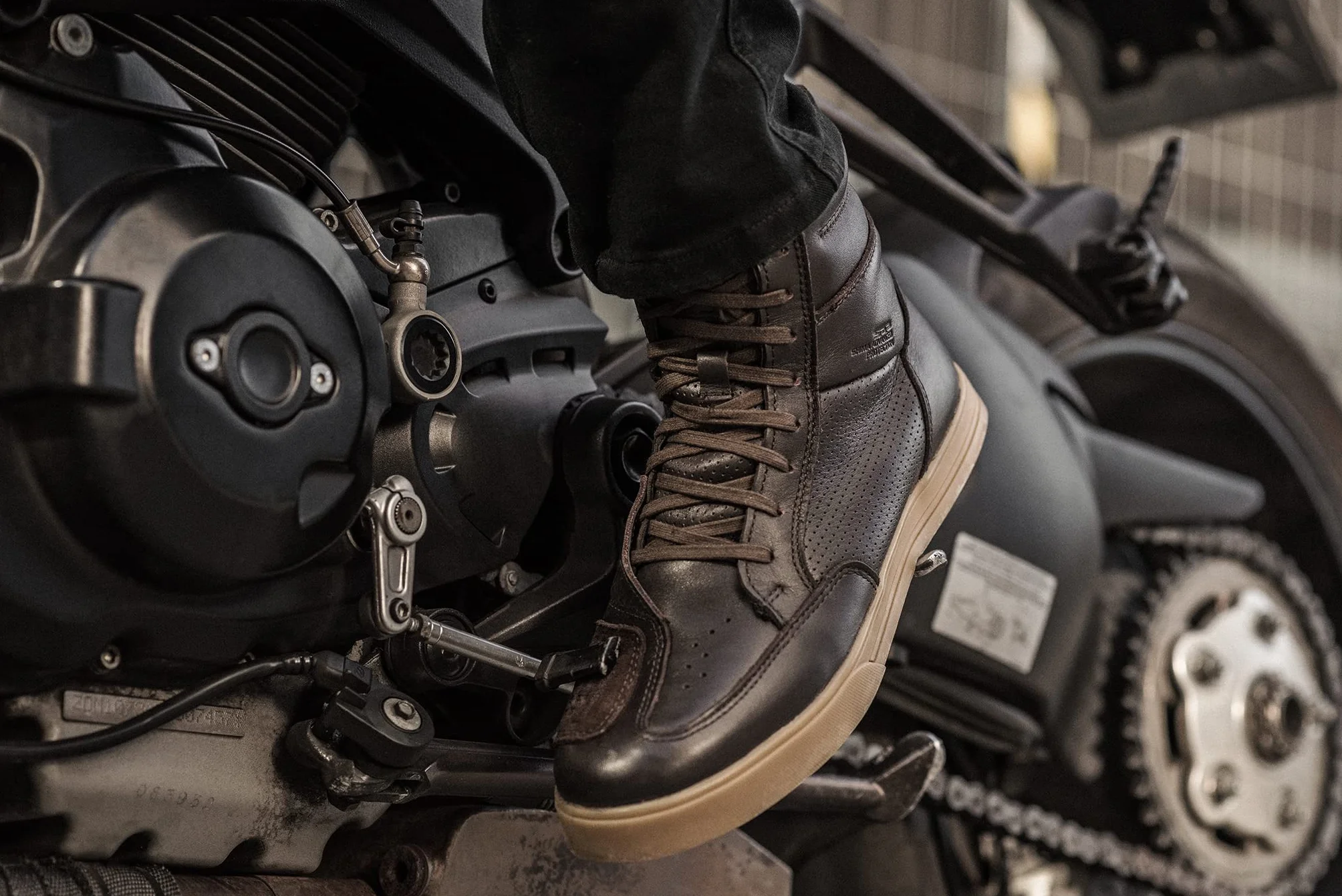 SHIMA BLAKE, Scarpe Moto Uomo - Rinforzate Stivali Moto Uomo in Pelle, Supporto alla Caviglia