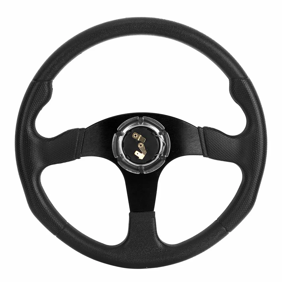 350mm 14in Auto Wheel Deep Dish 6 Bulloni Volante Sportivo Sterzo Sportivo Nero Piatto Accessorio Universale Modificato