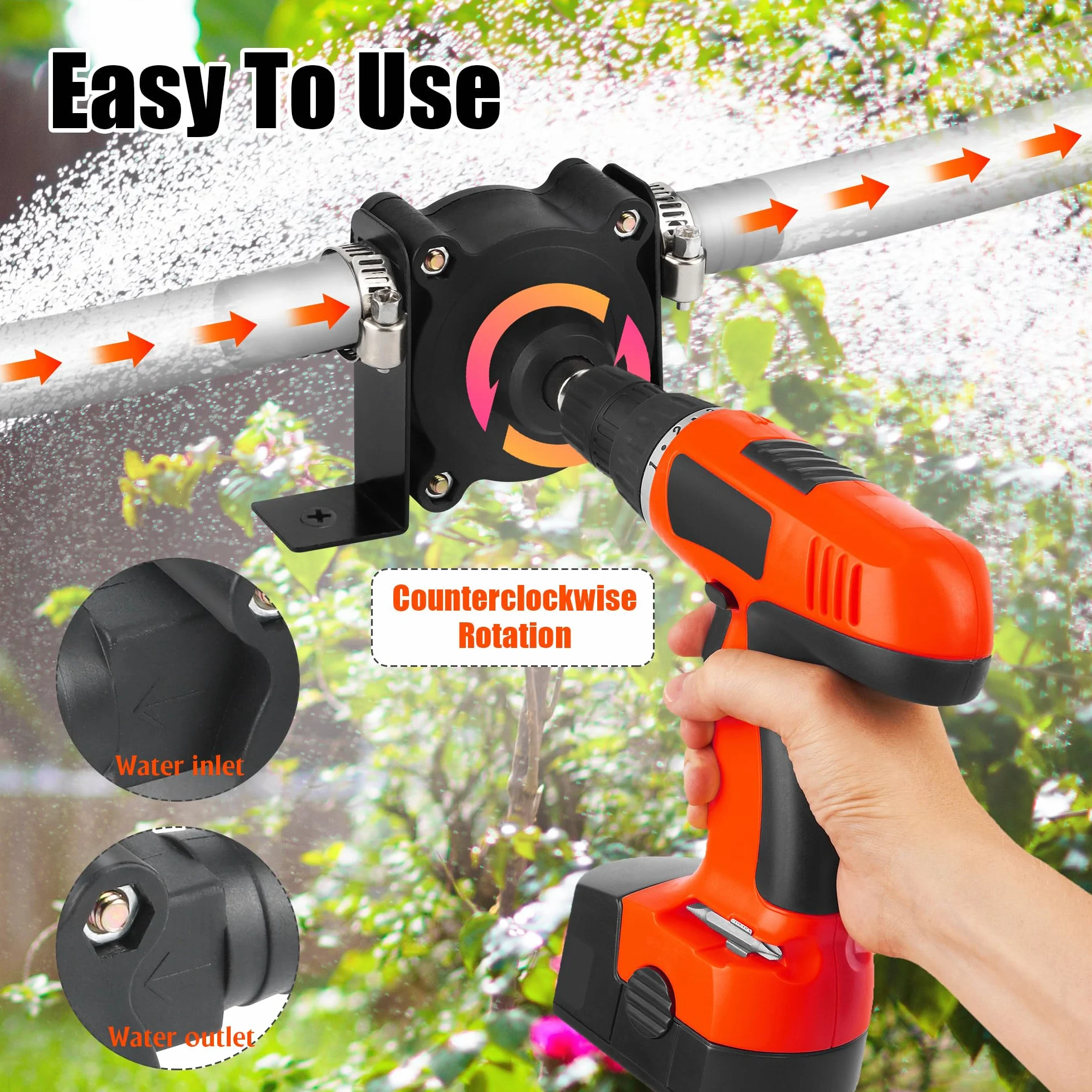 Pompa Elettrica per Trapano Senza Fili Pompa Aspira Acqua Pompa Per Acqua A Mano Diesel Trapano Elettrico Portatile Acqua con Flusso Rapido per Uso in Giardino, Officina