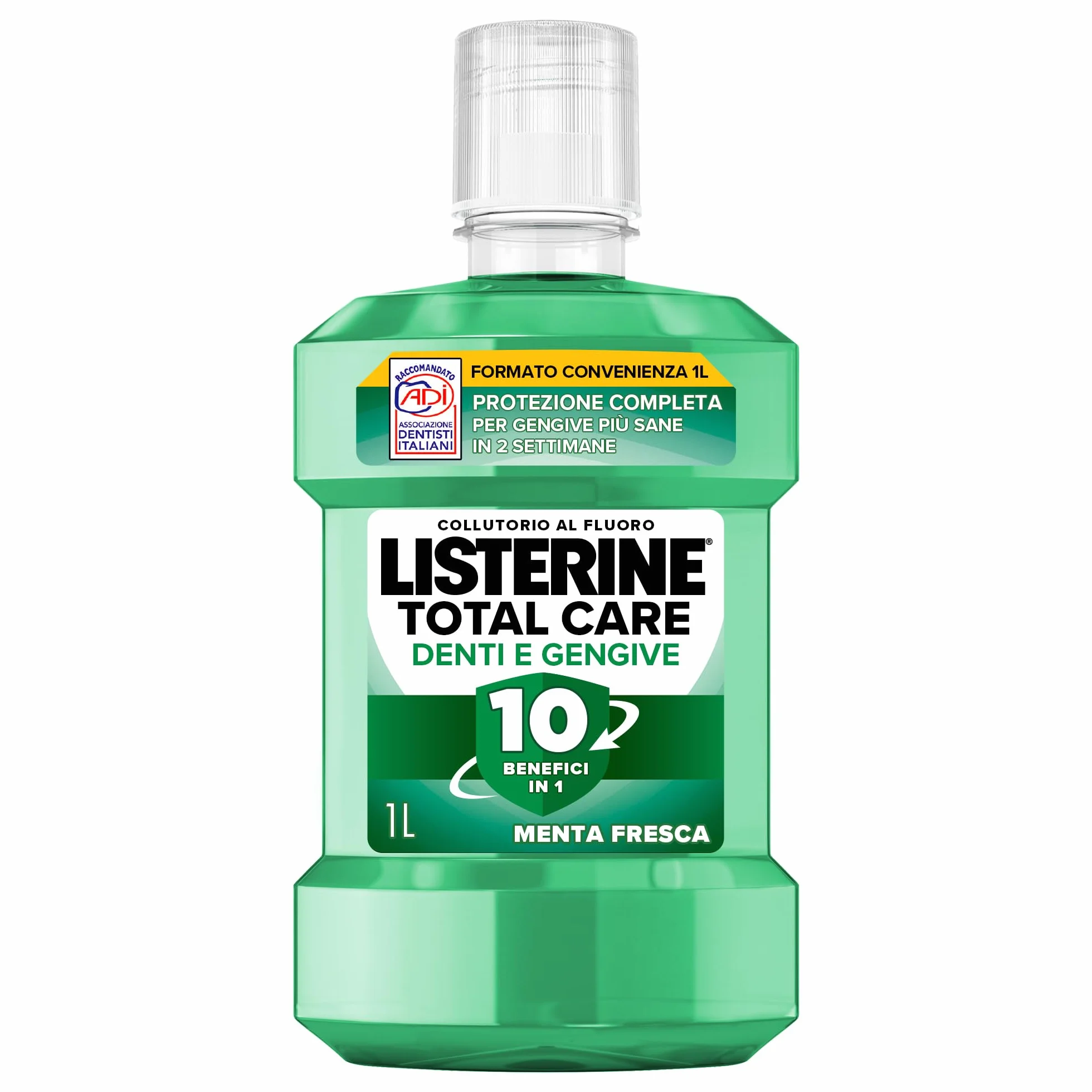 LISTERINE Total Care Denti e Gengive Collutorio al Fluoro Menta Fresca 1L