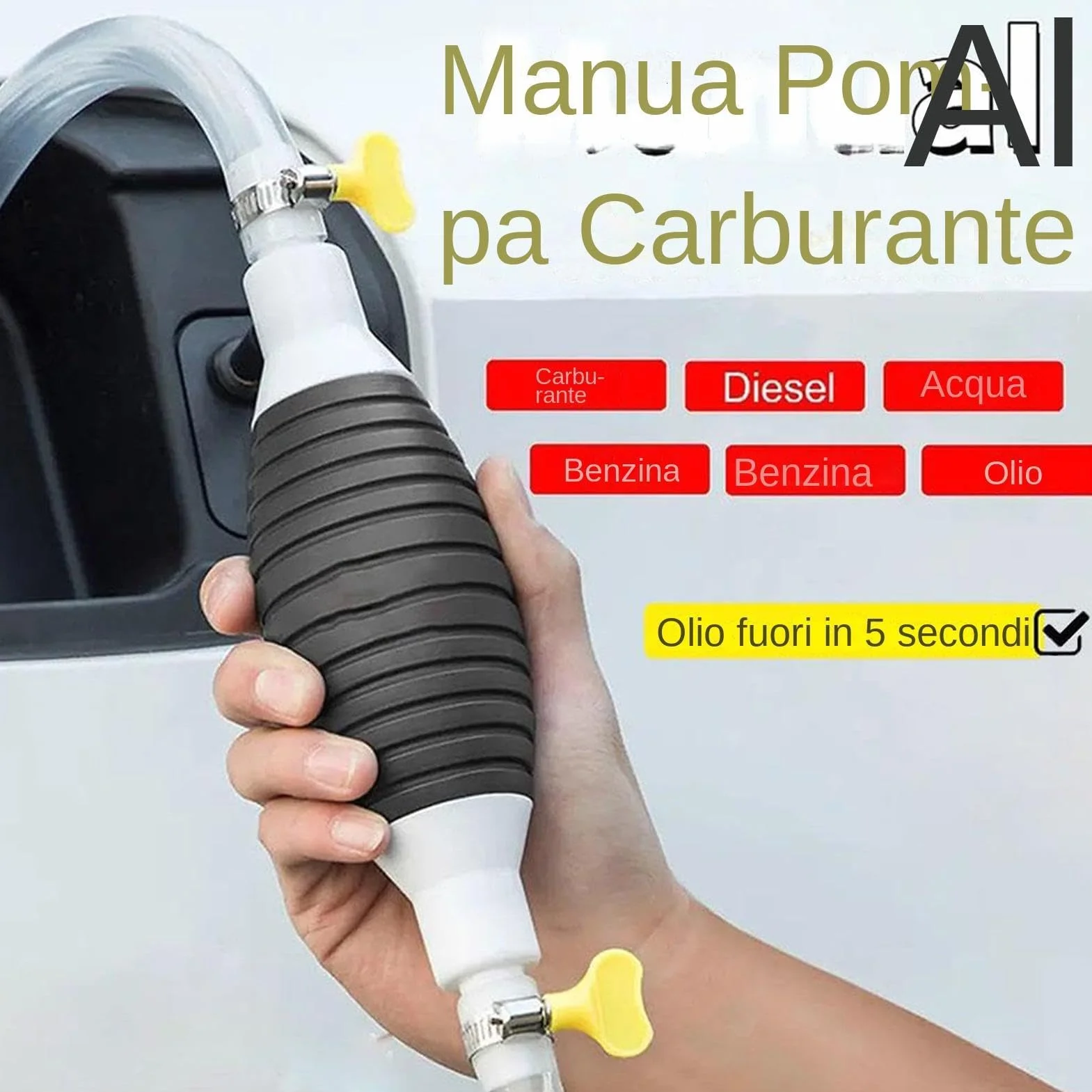 Pompa A Sifone Per Olio – Sifone Manuale Portatile | Pompa Manuale Per Per Liquidi | Kit Tubo Flessibile Multifunzionale | Tubo Di Trasferimento Fluido Per Gas Combustibile Resistente Al Calor