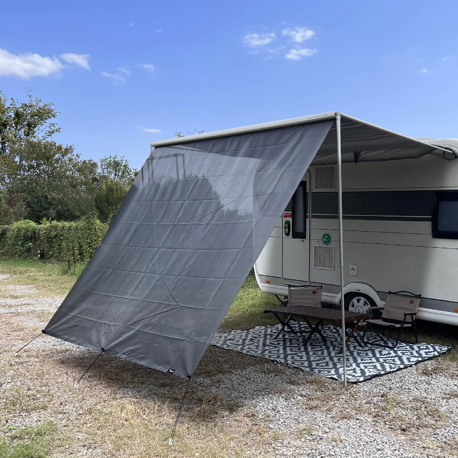 Parasole per camper, tende da sole, parasole universale, con diametro di 4,8 mm e 6,8 mm, pareti anteriori per tende da sole con set completo, 2,2 m x 3,35 m