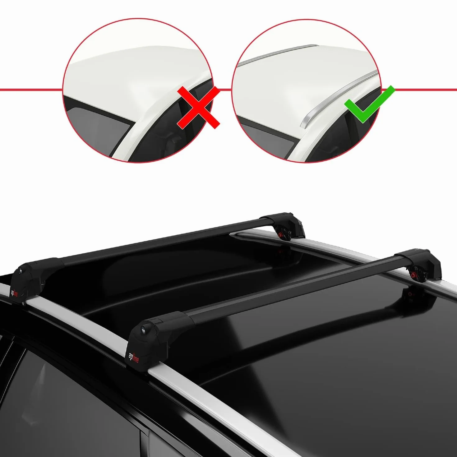 Compatibile con Opel Grandland X 2017-2024 Modello ACE-2 Barre Tetto Portapacchi Auto Barre Portatutto Nero Alluminio 2 Barre