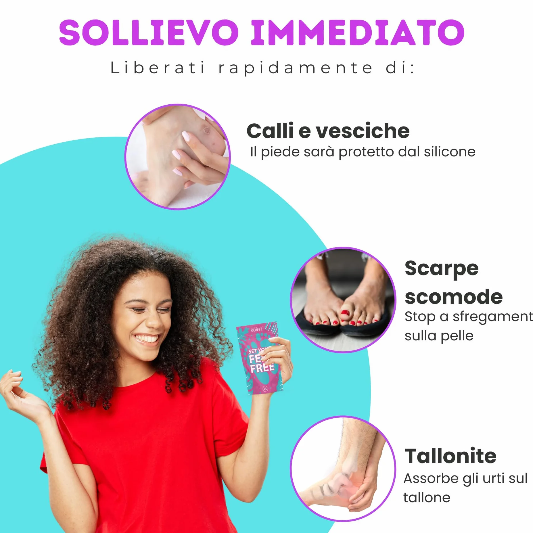 Protezione per tallone in gel di silicone morbido, talloniera 2 paia Bianco e nero