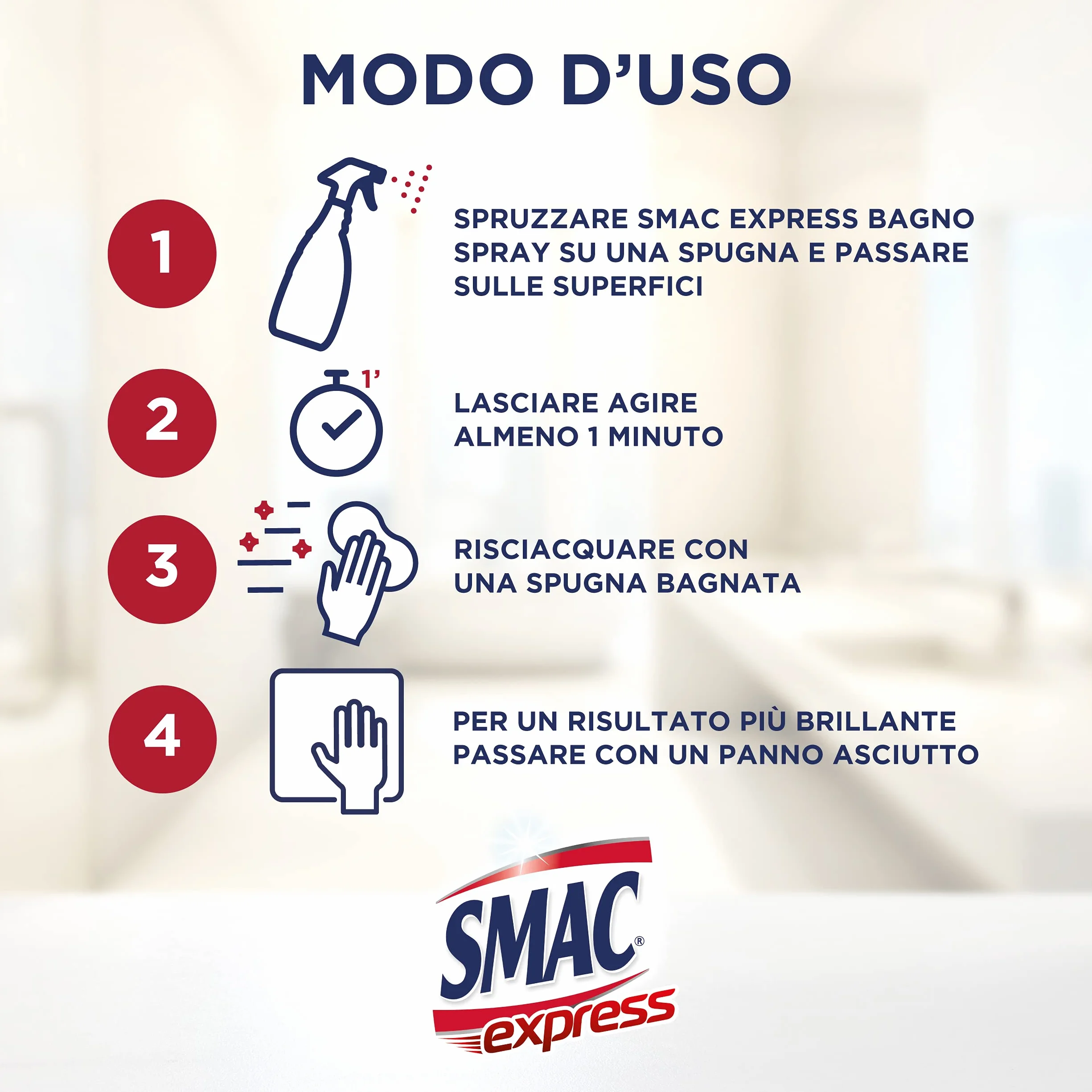 Smac Express Bagno Igienizzante Detergente Spray Multisuperficie Anticalcare 650 ml