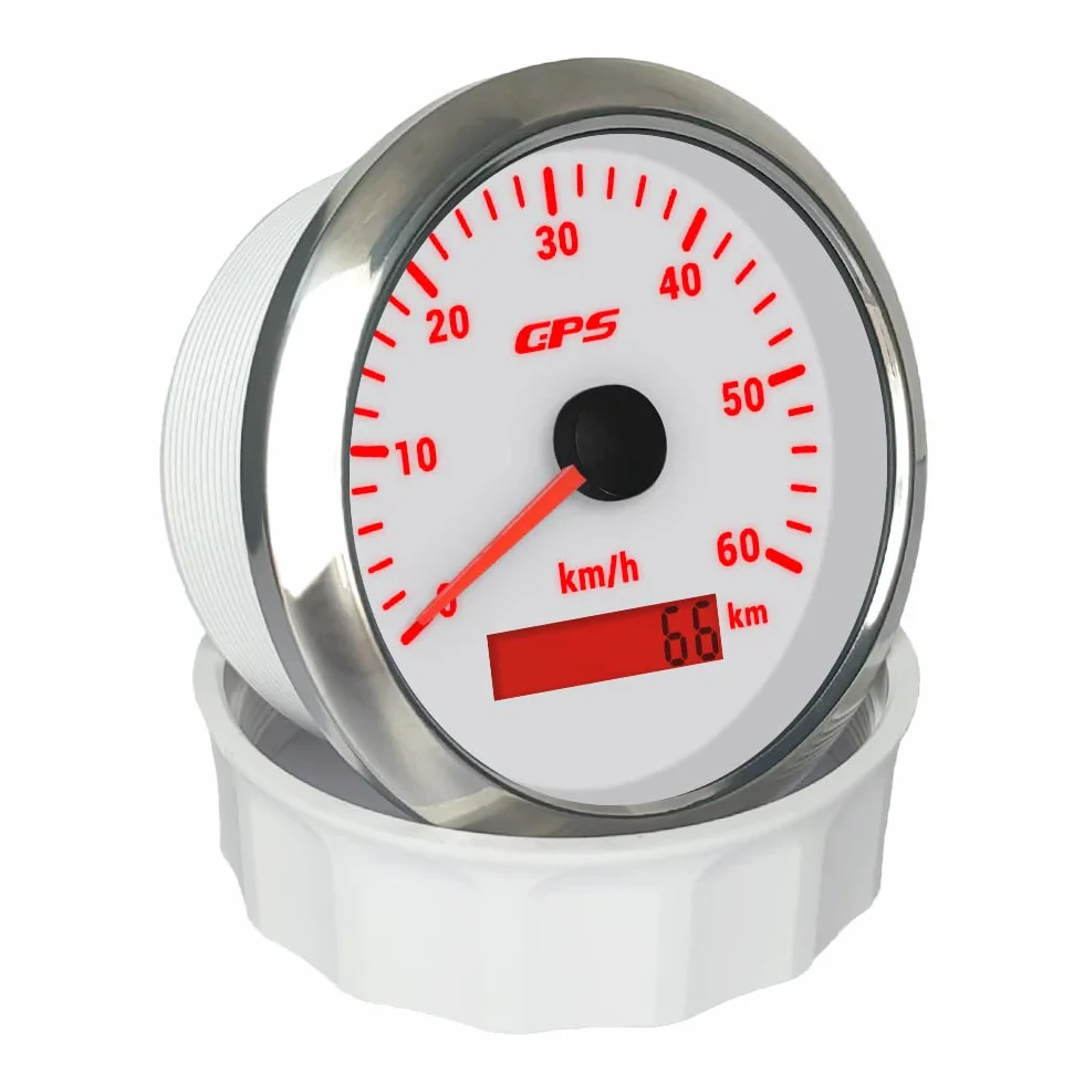 ELING 85 mm GPS Tachimetro 0–60 km/h con antenna GPS con retroilluminazione a 7 colori per trattori, navi, yacht