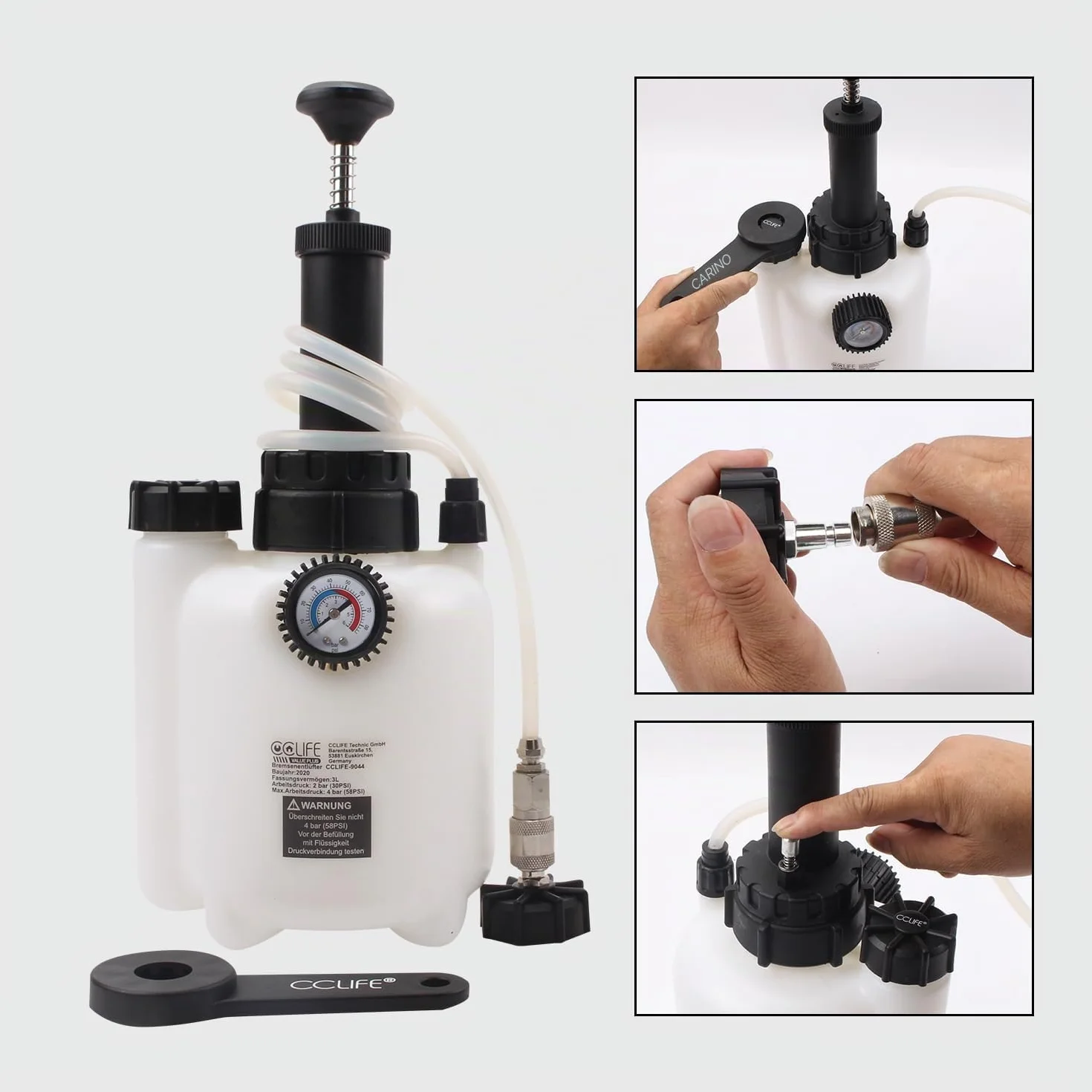 CCLIFE Spurgo Freni Manuale 3L Kit Cambio Liquido Freni e Frizione con Adattatore Universale E20