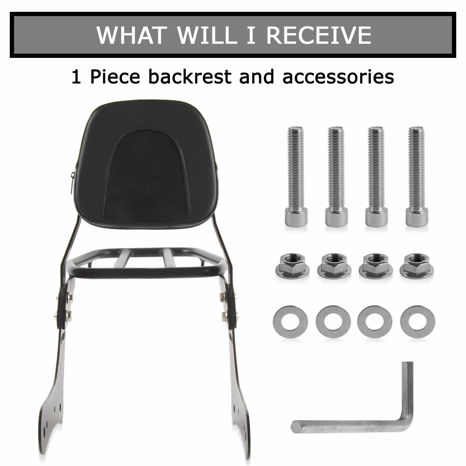 PSLER Schienale Posteriore per Moto con Portapacchi per Vulcan S VN650 EN650 S650 2015-2024, Sissy Bar per Schienale Passeggero con Supporto per Carico Accessori Moto