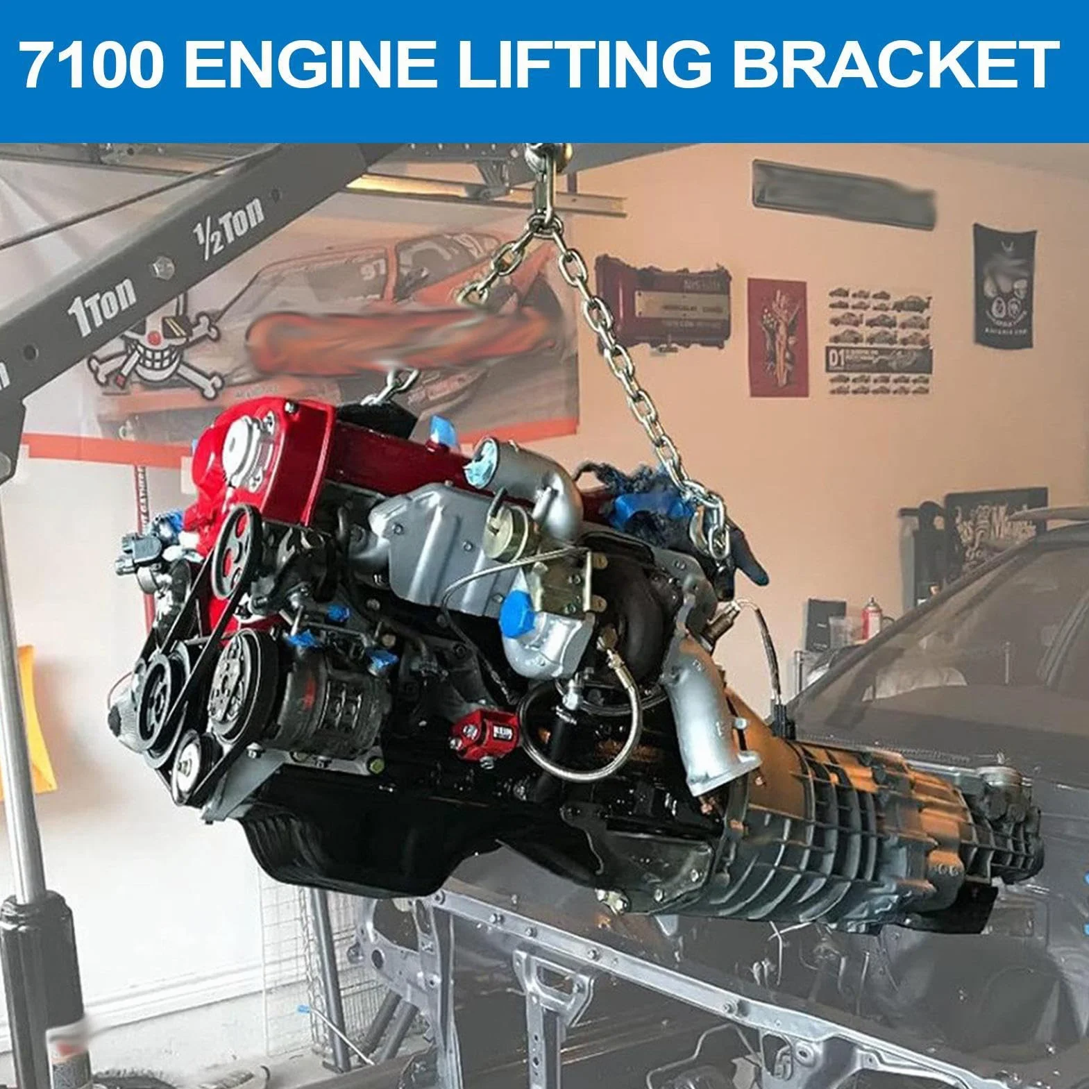 5,500 lb Capacity Lifting Bracket, Steel Lifting Ring, Load Leveler for Engine Hoist, Lifting Bracket for Slings, Engine Lifting Equipment 2.76x1.81x0.39 inches for Load Levelers and Lifting Slings