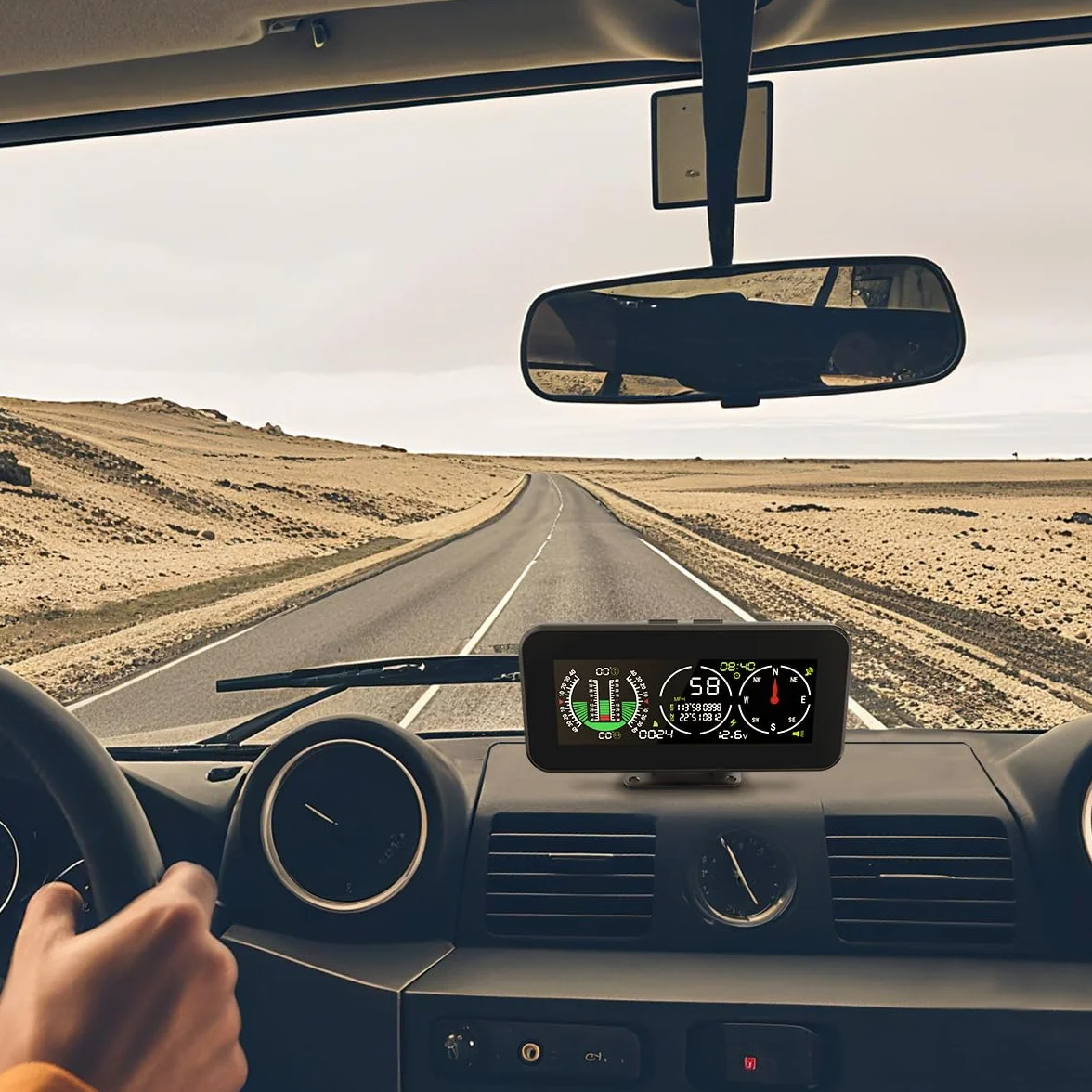 Auto Inclinometro Digitale GPS HUD Pitch Angle Slope Meter MPH Speedometer con Bussola per Veicoli Fuoristrada SUV
