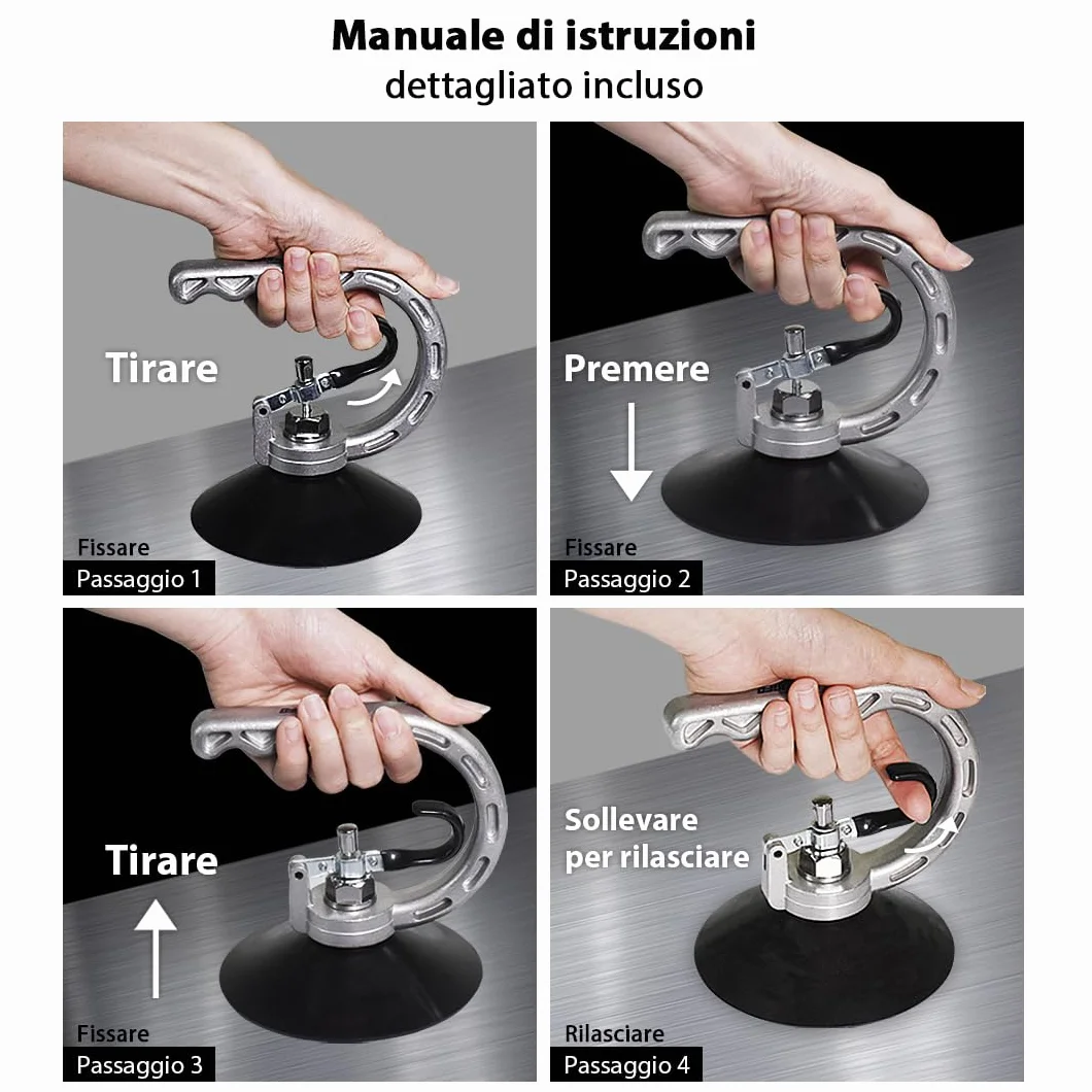 FIRSTINFO A1504A | Tira bolli in alluminio con ventosa potente da 75 mm – Rimozione ammaccature senza verniciatura
