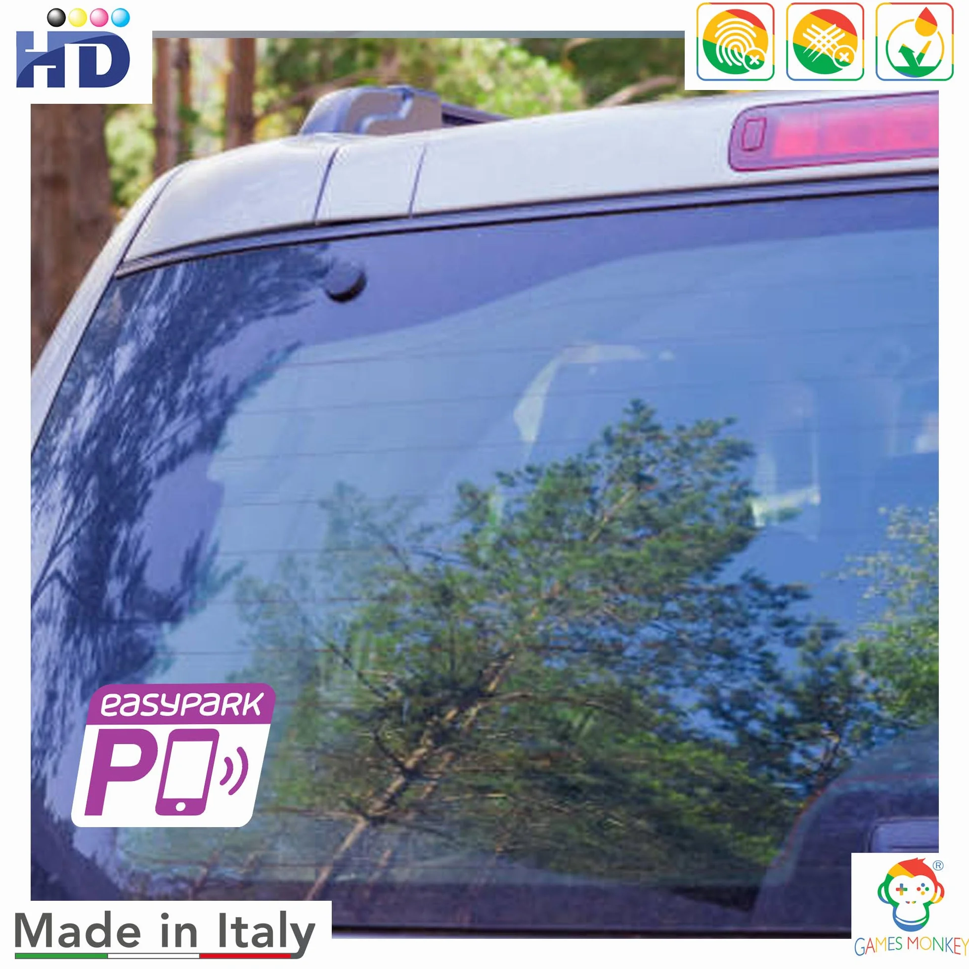 EASYPARK Kit Adesivi Parcheggio Ufficiali 5x4 cm Visibilità Day&Night Anti-Pioggia UV Conforme ZTL Strisce Blu Applicazione Senza Aloni Esterno 2