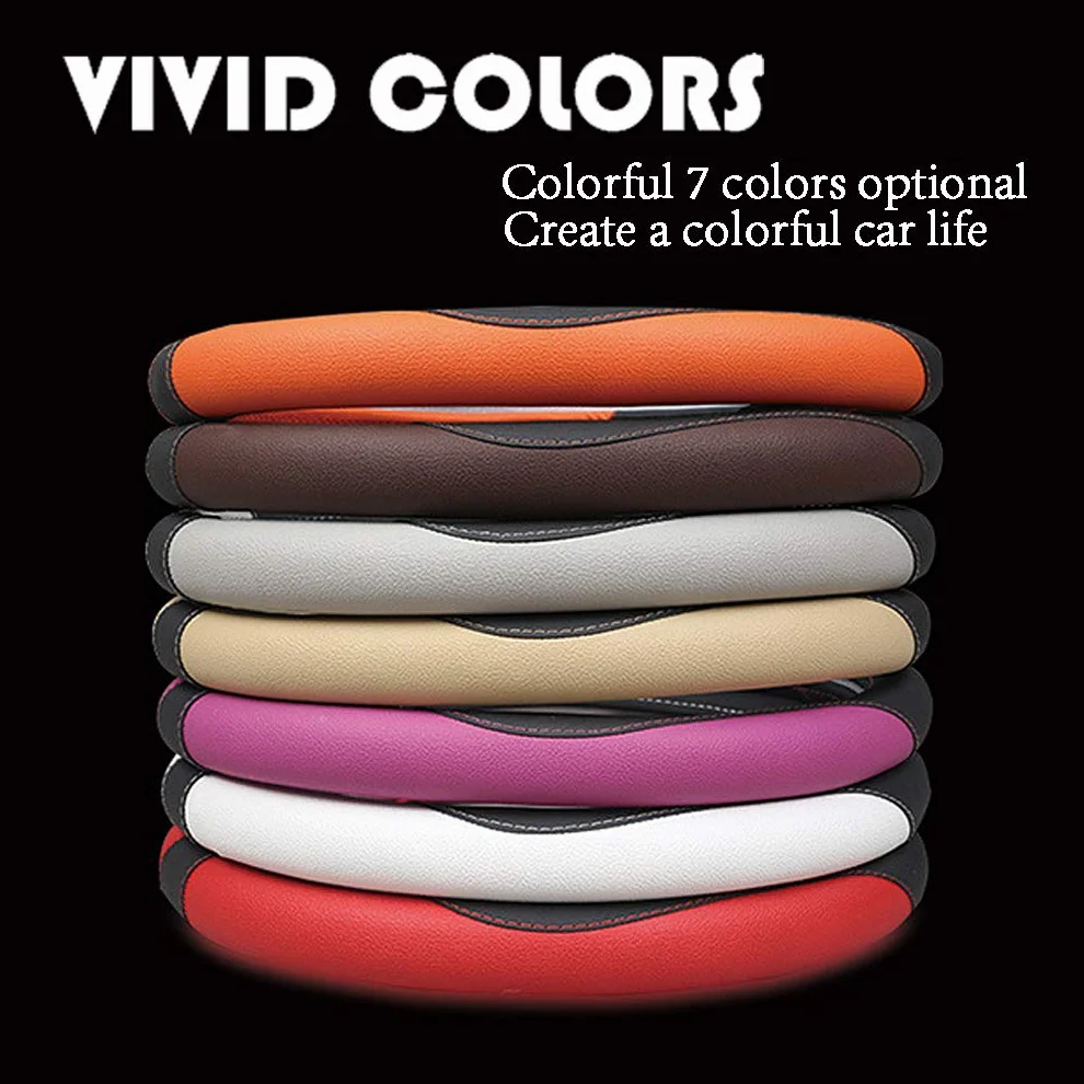 Pahajim Coprivolante in Microfibra PU Pelle Copri Volante per Auto Universale Sportivo Copristerzo Protezione Antiscivolo Traspirante 37-38 CM Rivestimento Sterzo per Donna Uomo (grigio nero)
