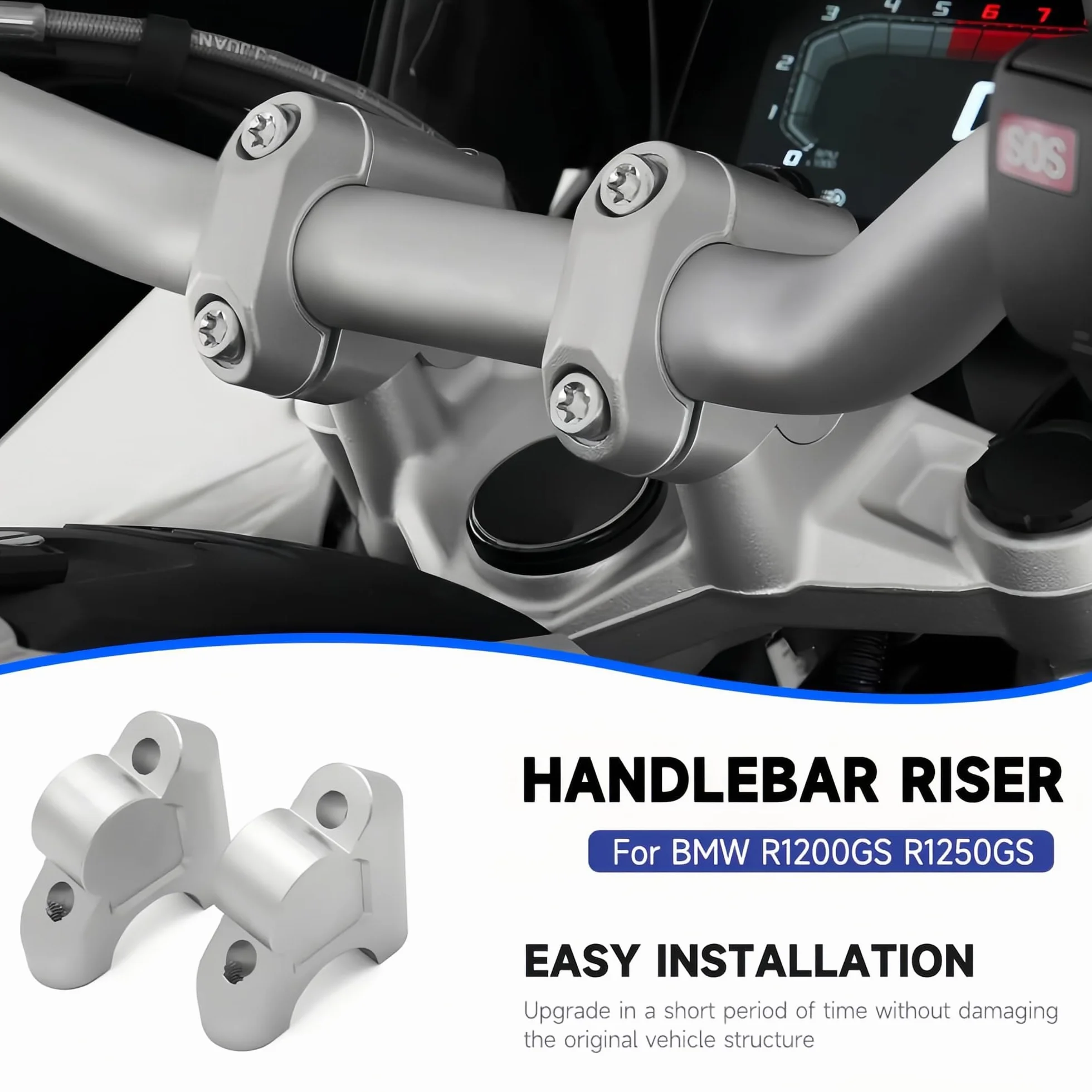 BMW R 1200GS LC ADV Riser Manubrio Moto 32MM Morsetto Drag Adattatore Estensibile
