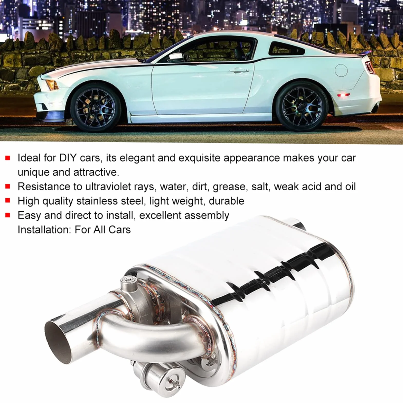 AMONIDA Valvola di Scarico Elettrica per Auto, Valvola di Scarico Elettrica per Auto Universale da 63 Mm Silenziatore Variabile per Tubo della Pompa del Vuoto del Dispositivo con Porta