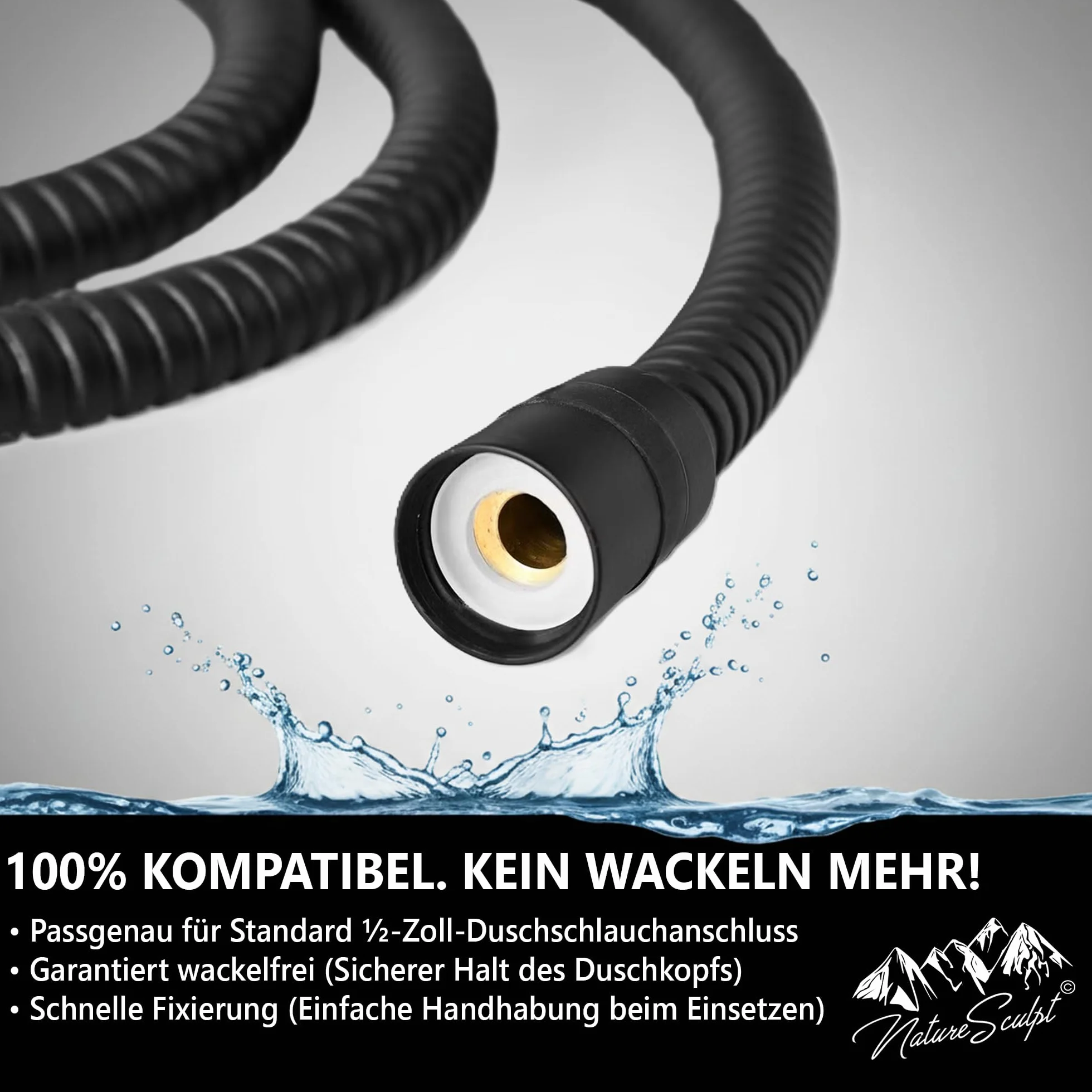 Supporto per doccia magnetico, girevole a 360°, materiale robusto e durevole, perfetto per furgoni/camper/furgoni, resistente all'acqua e alla ruggine, sicuro e antiscivolo (nero opaco)