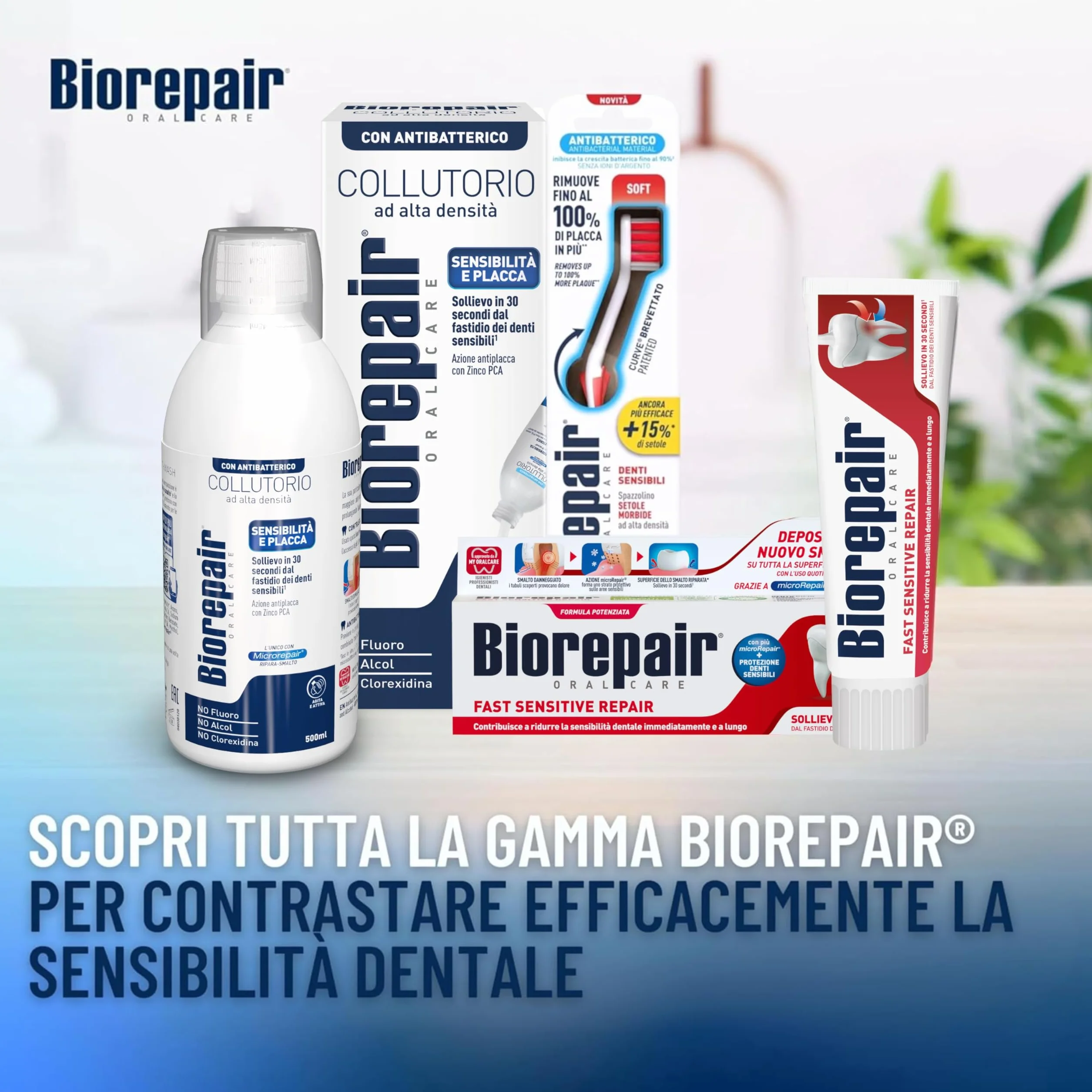 Biorepair Collutorio Ad Alta Densità Sensibilità e Placca 500ml