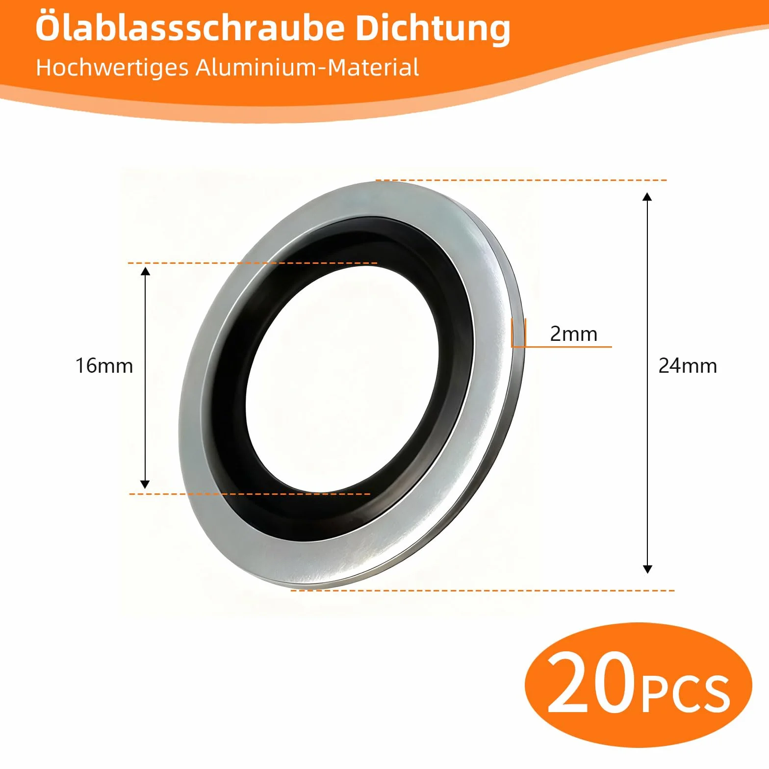 20 guarnizioni di ricambio per viti di scarico dell'olio, guarnizioni in alluminio di alta qualità come tappo dell'olio, sostituisce 110265505R 6079970345 8200641648 3121867, compatibili con