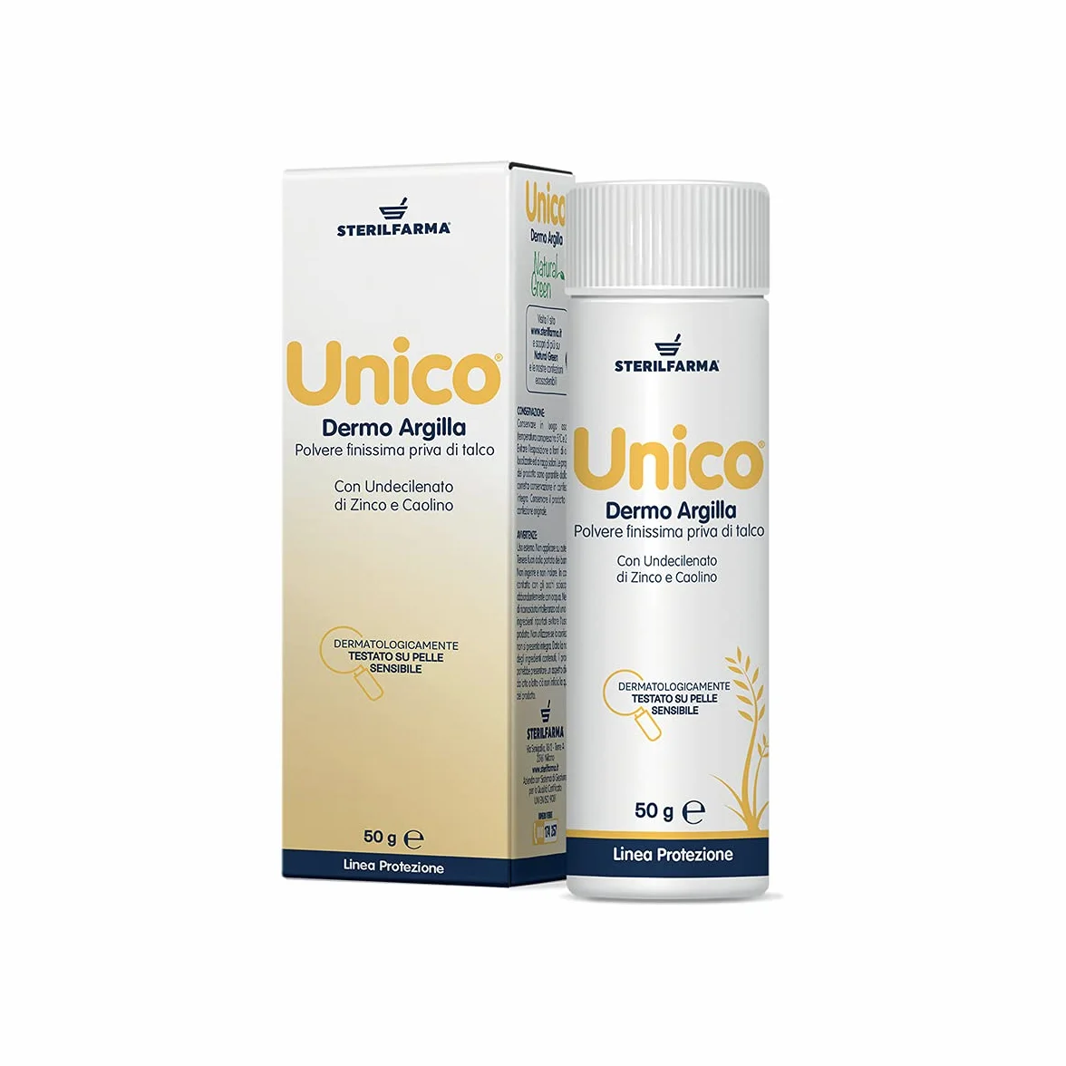 Unico Dermo Argilla Crema Antimicotica per Piede d'Atleta e Sudamina, Assorbe Umidità, Senza Talco