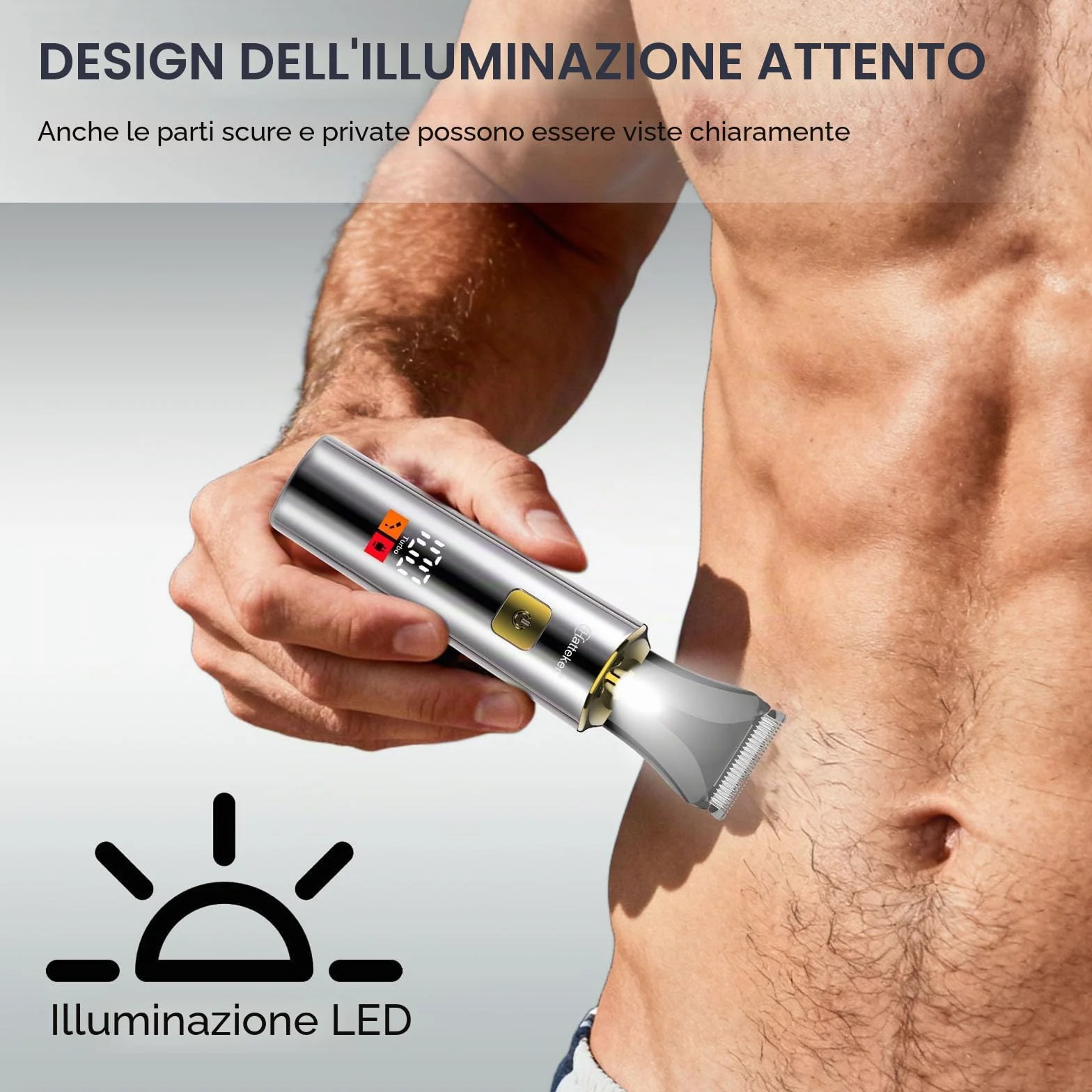 Hatteker Rasoio elettrico da uomo 4 in 1 impermeabile con braccio ausiliario allungabile
