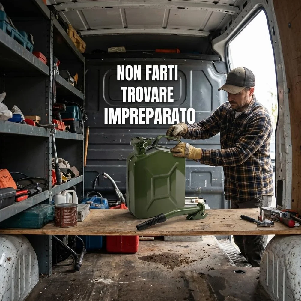 MAKA Bidone Carburante 5 Litri in Metallo Verde Militare Antiruggine Certificata UN