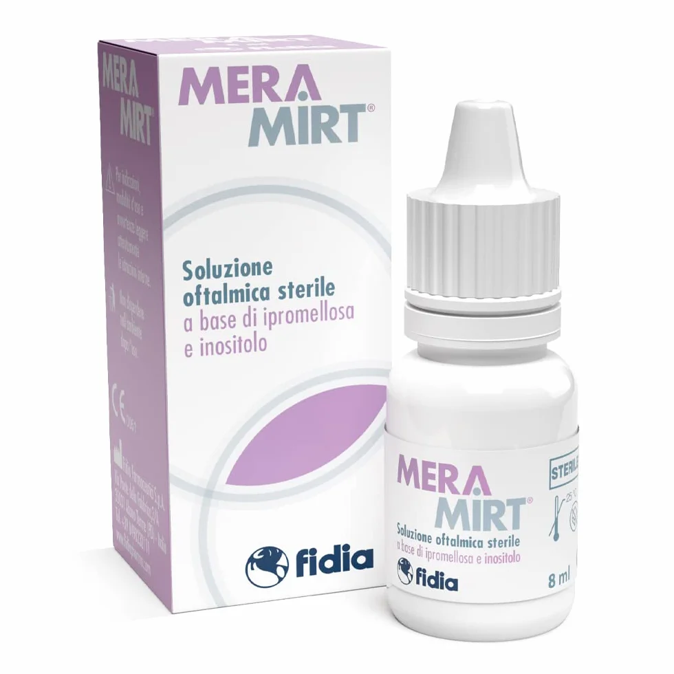 Fidia Farmaceutici MERAMIRT Collirio Soluzione Oftalmica Sterile Ipromellosa Inositolo 8 ml