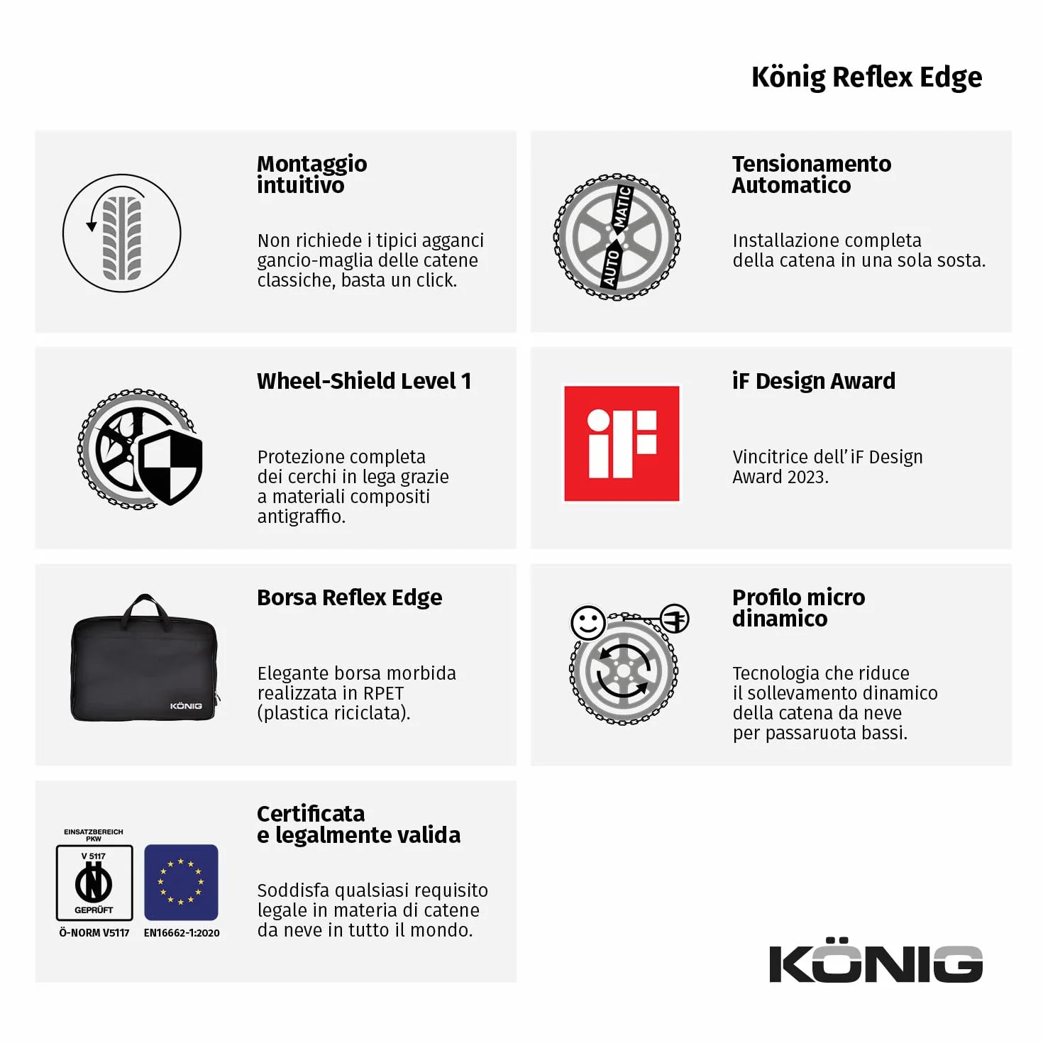 KÖNIG Reflex Edge 597 - Catene da neve