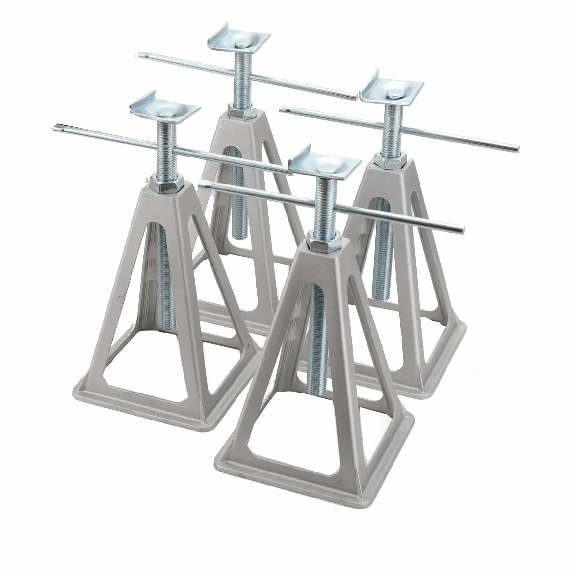 Cavalletti per Auto, Set di 4 Cavalletti di Sostegno Regolabili per Supporto Roulotte, Resistente alla Corrosione, fino a 3600 kg di Carico, per Stabilizzare Veicoli e Rimorchi