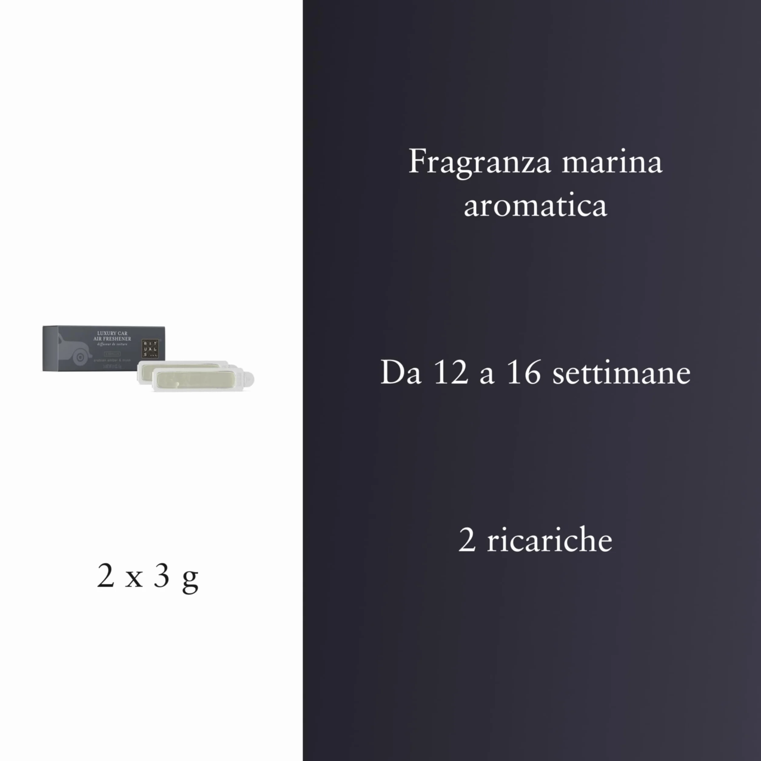 RITUALS Profumo per auto Uomo La vita è un viaggio ambra muschio 2 ricariche 2 x 3 g