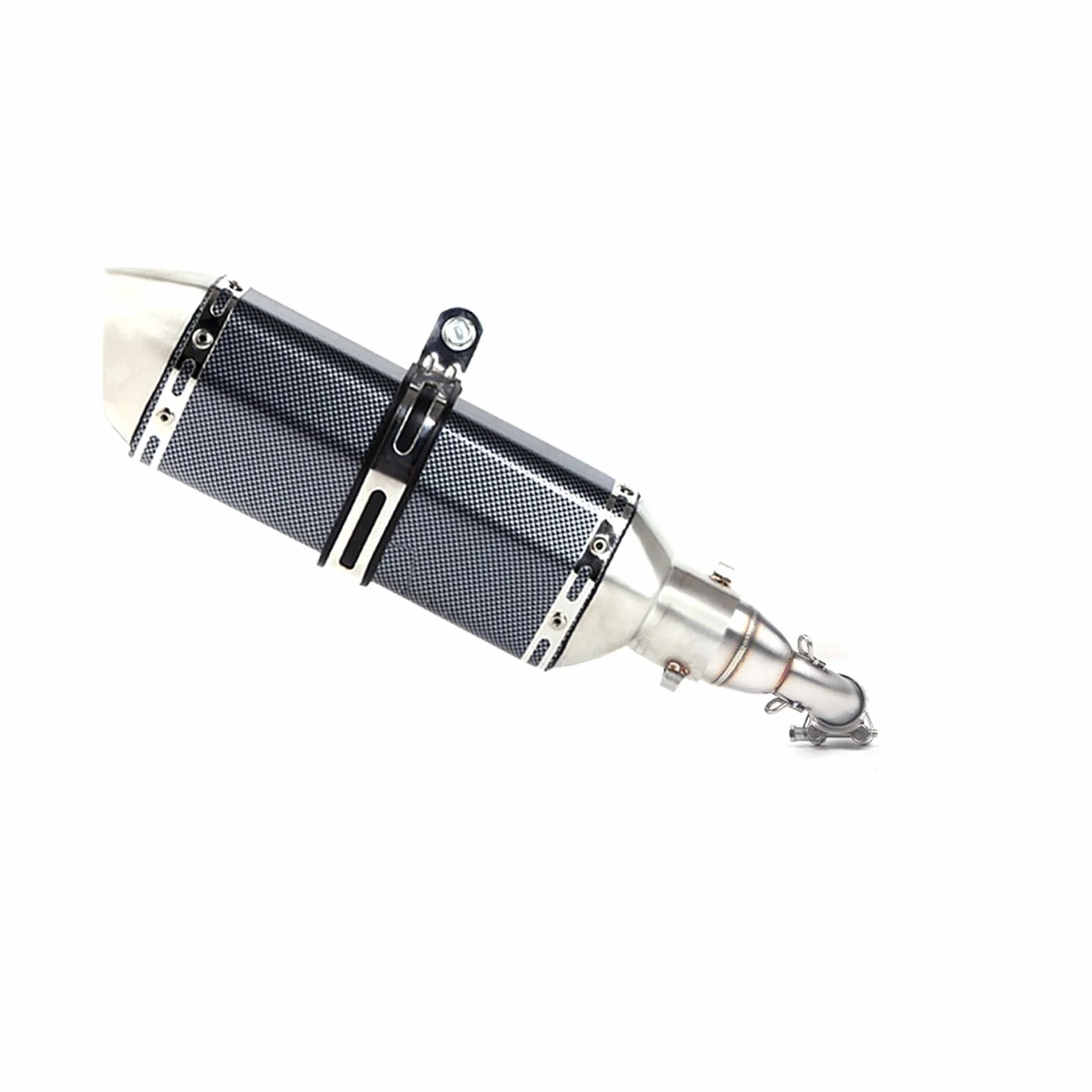 Tubo Scarico Scarico Moto Adatto Per Benelli Tnt 125 135 Silenziatore Per Tubo Modificato In Acciaio Inossidabile(WHITE)