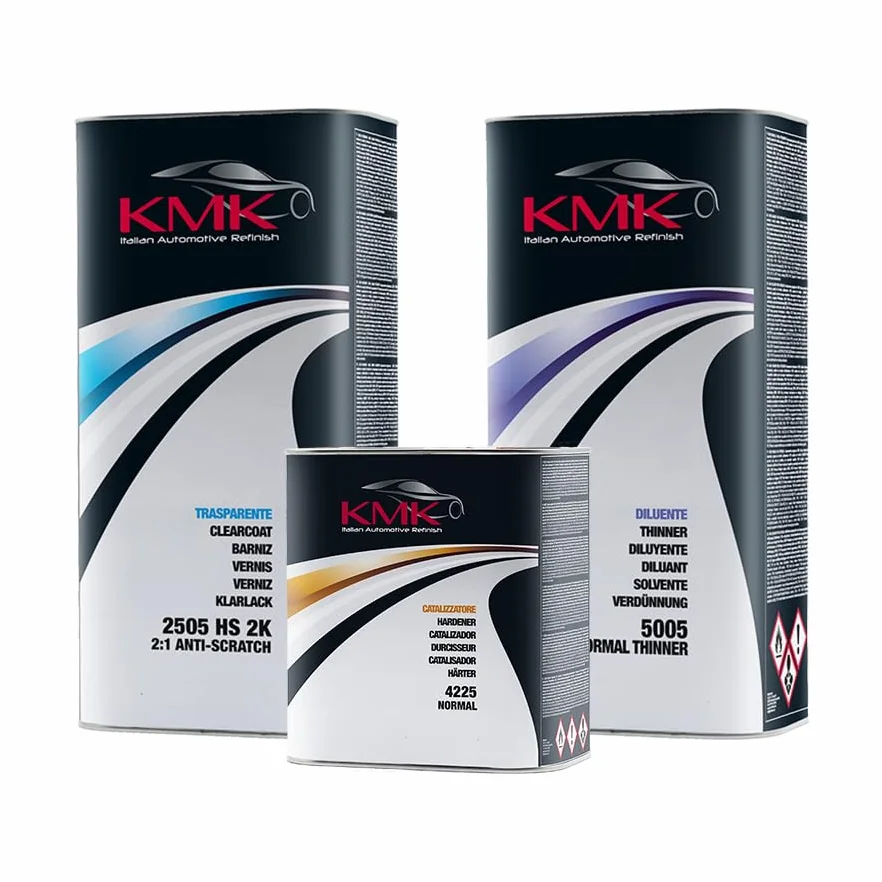 KMK Trasparente HS 2K 2:1 ANTIGRAFFIO con catalizzatore normale KIT da 7,5 L | Con diluente da 5 L | Professionale per carrozzeria