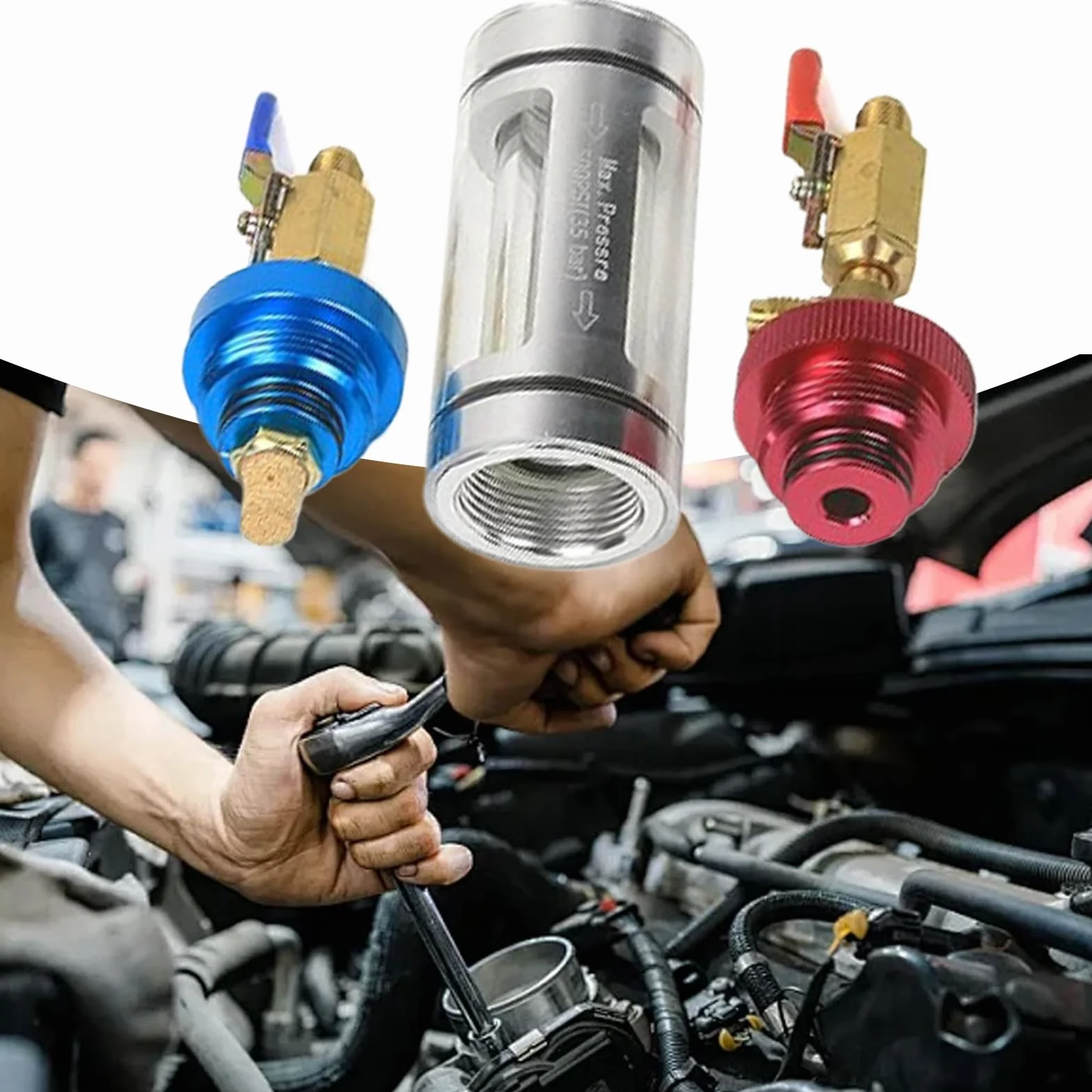 Generico Analizzatore di Olio AC | Diagnosi di Aria Condizionata Auto | Strumento Diagnostico con Filtro per Impurità E Monitoraggio Reale per | Analizzatore di Olio 'analizzatore di Olio AC
